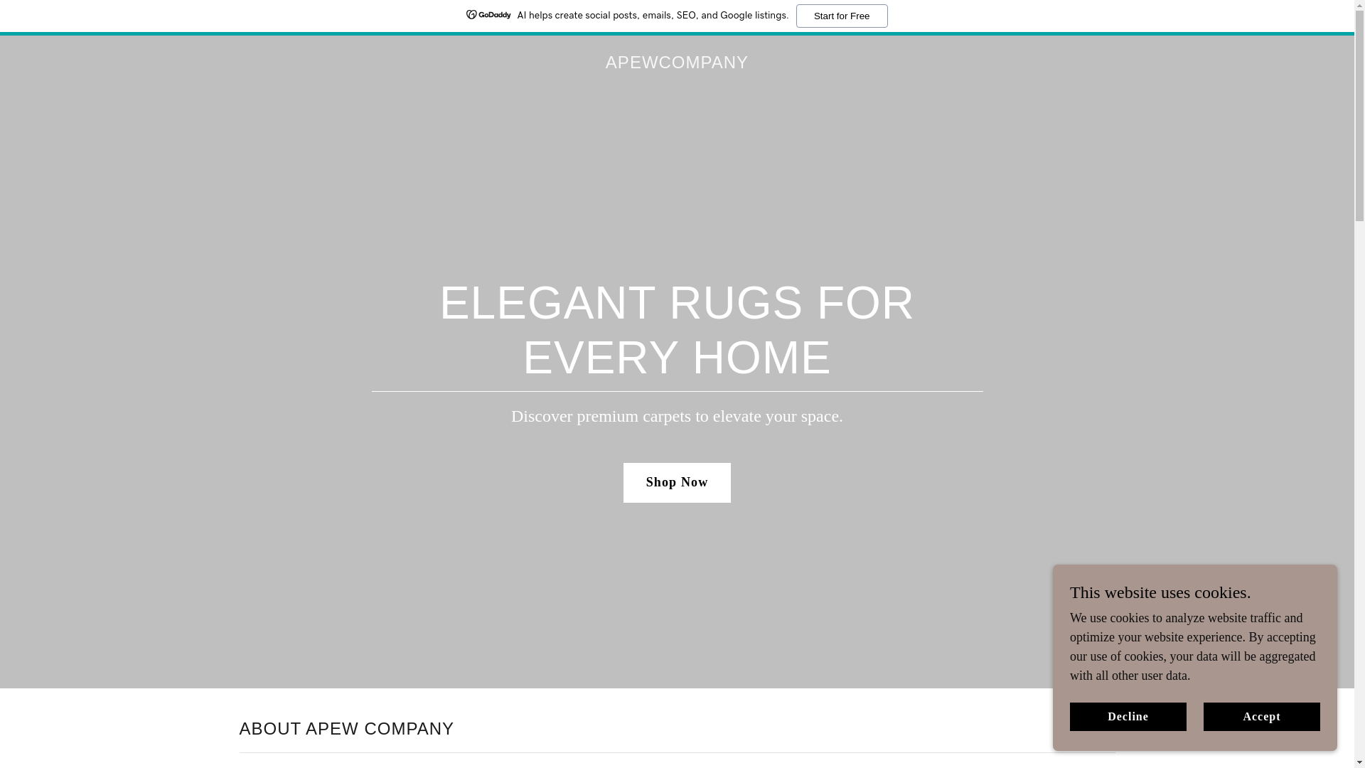 website screenshot of https://apewcompany.shop/