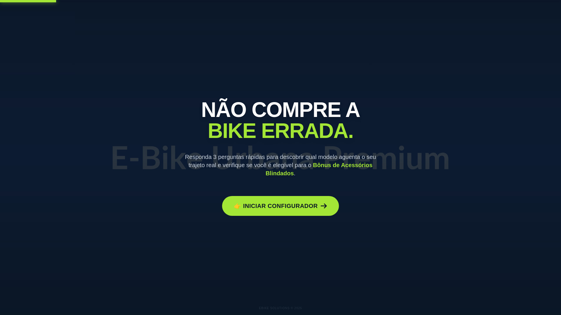 website screenshot of https://ebikesolutions.com.br/