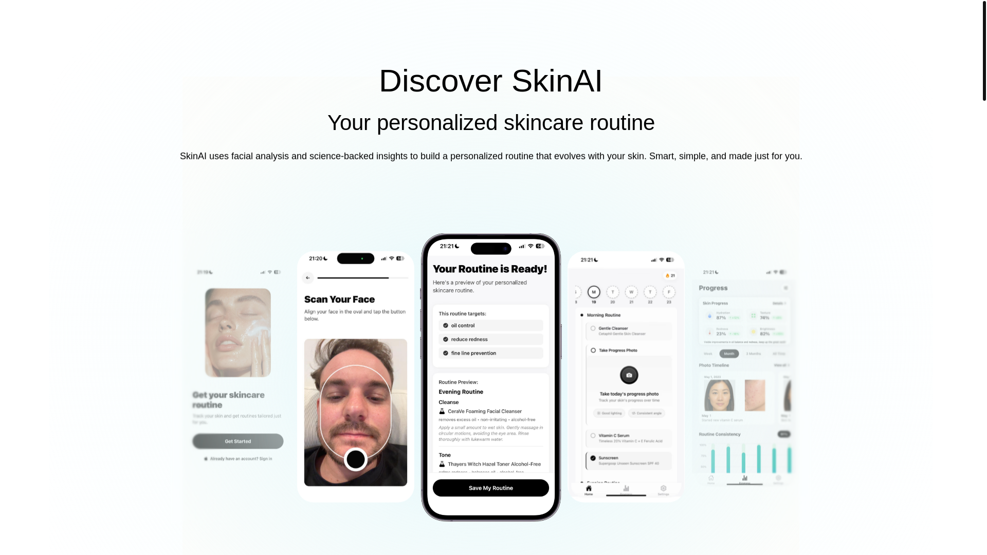 website screenshot of https://getskinai.com/