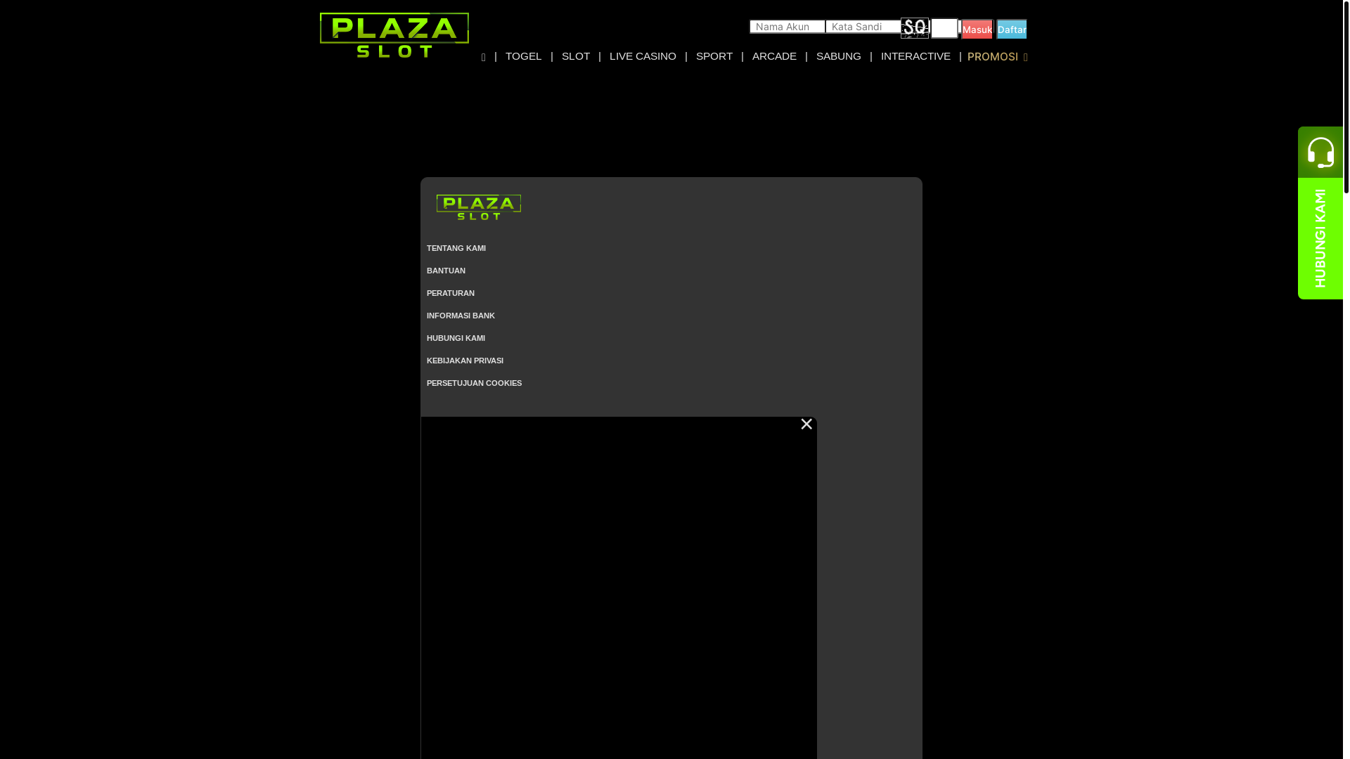 website screenshot of https://plazaslot20.bet/