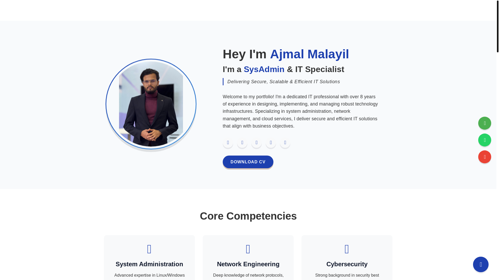 website screenshot of https://ajmalmalayil.pages.dev/