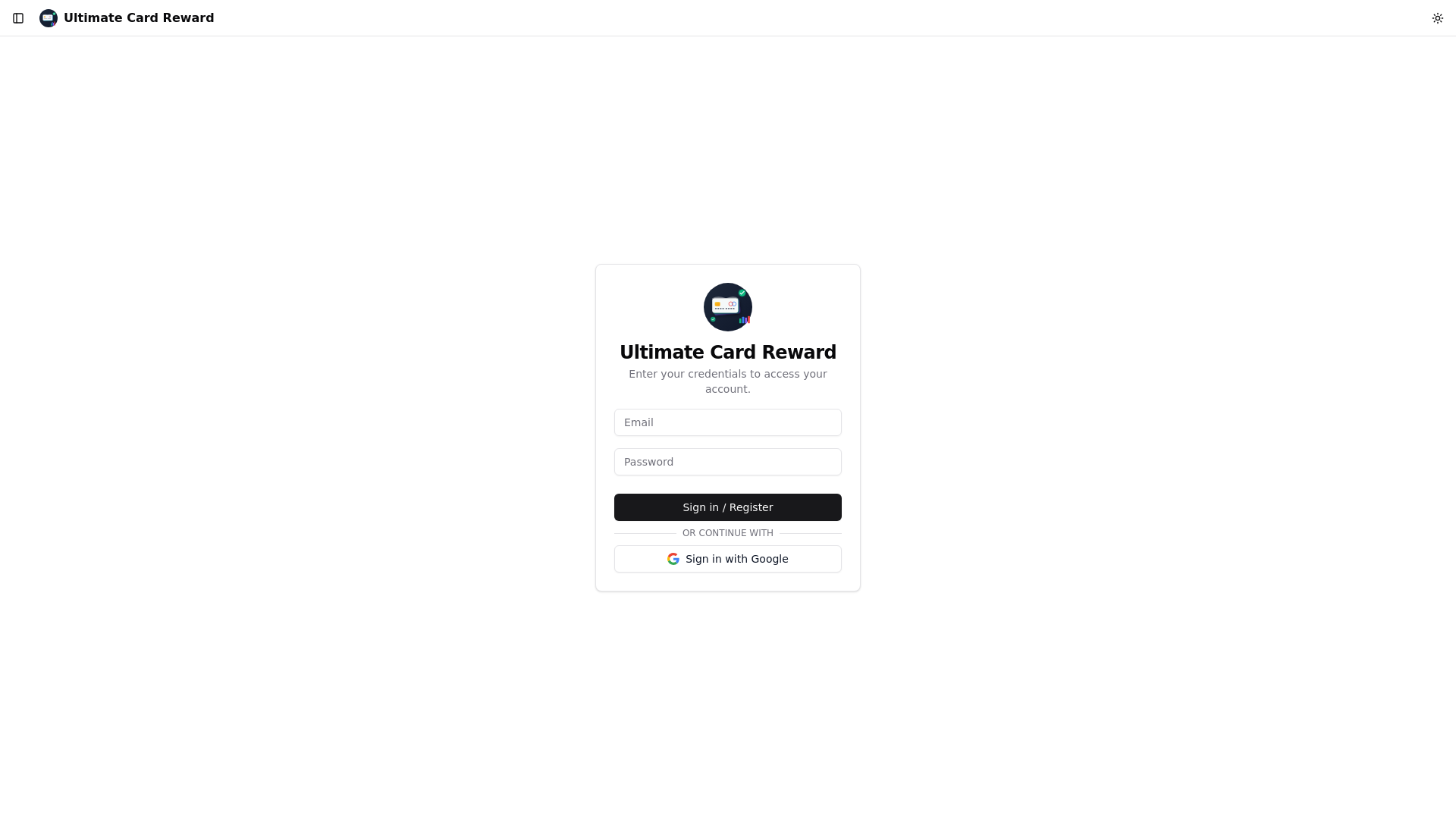 website screenshot of https://ultimatecardrewardtracker-dev.pages.dev/