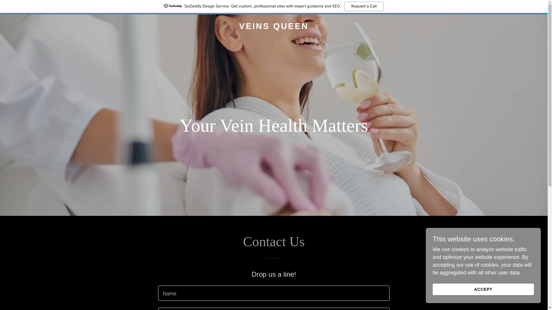 website screenshot of https://veinsqueen.com/