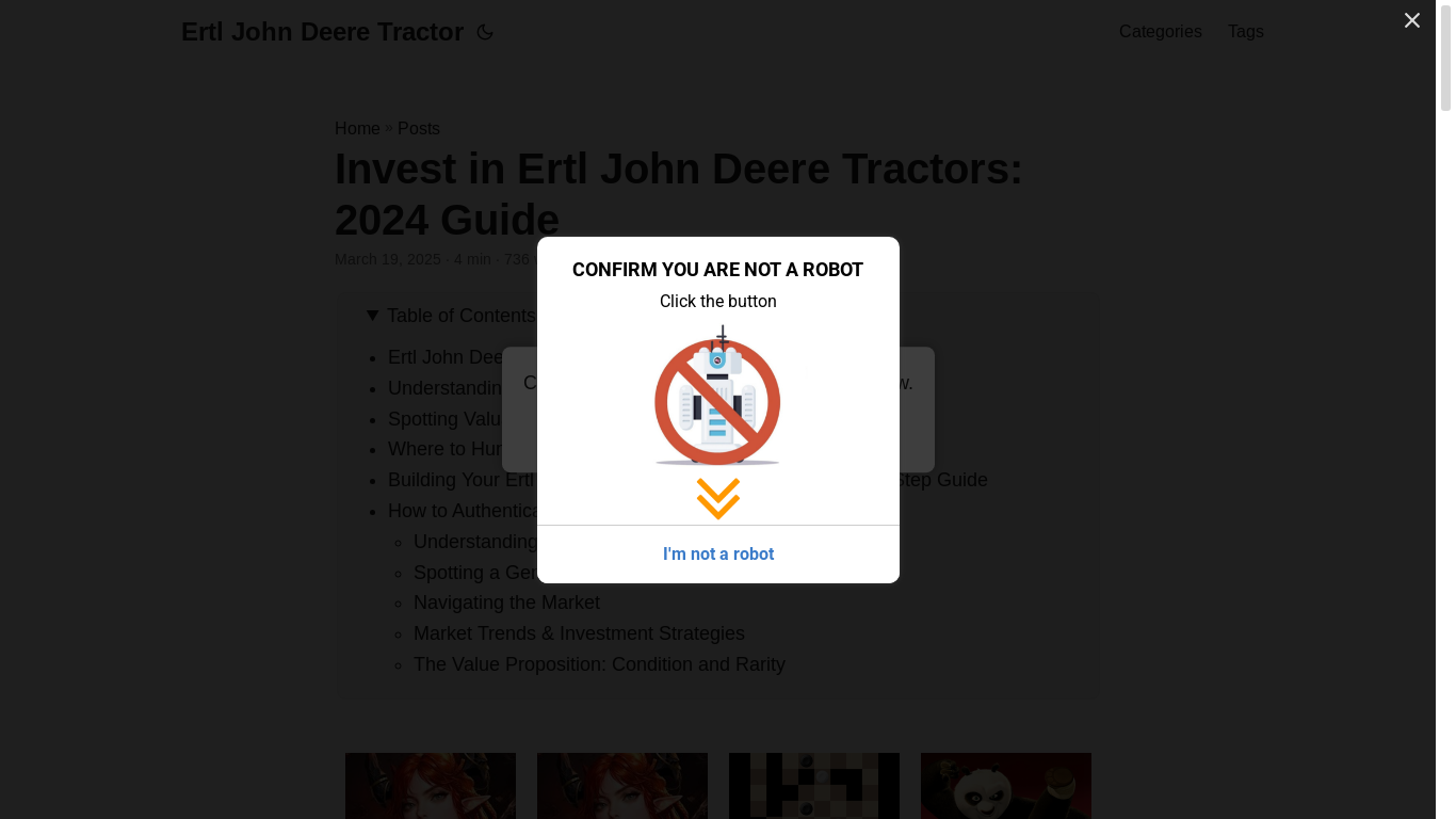 website screenshot of https://ertl-john-deere-tractor.pages.dev/