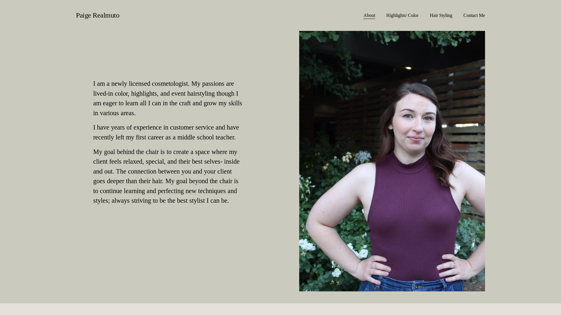 website screenshot of https://hairandpaige.com/