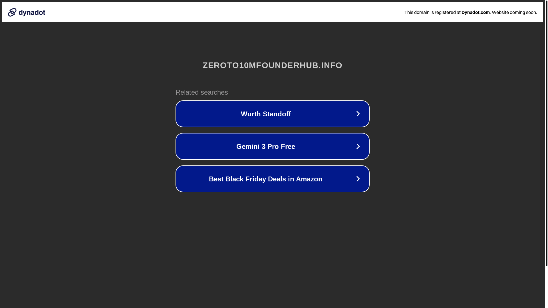 website screenshot of https://zeroto10mfounderhub.info/