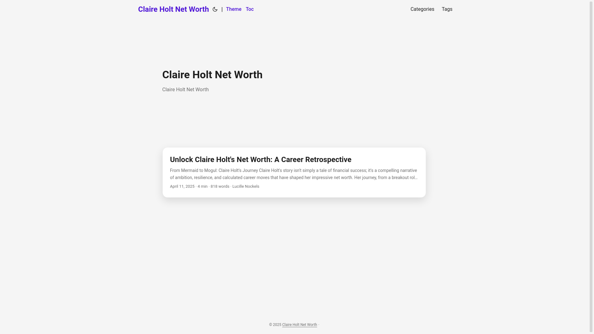 website screenshot of https://claire-holt-net-worth.pages.dev/