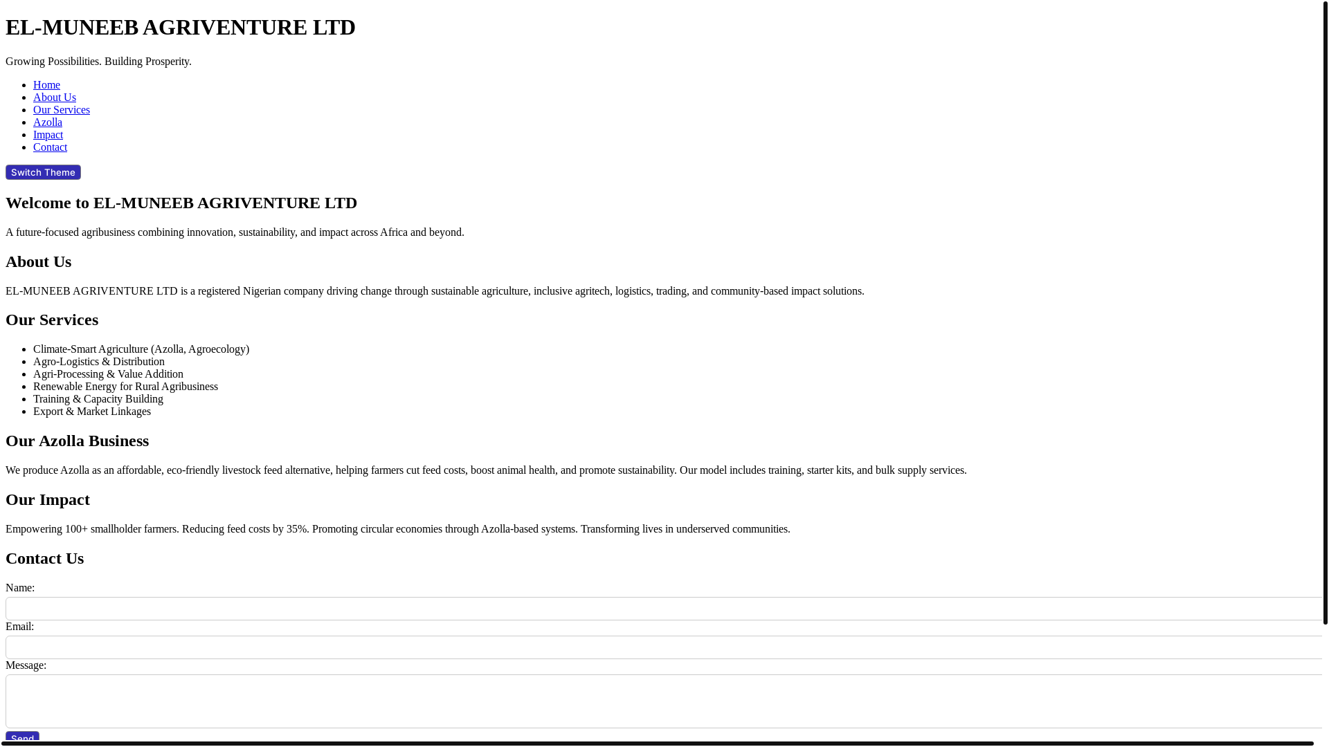 website screenshot of https://elmuneebagriventureltd.com/