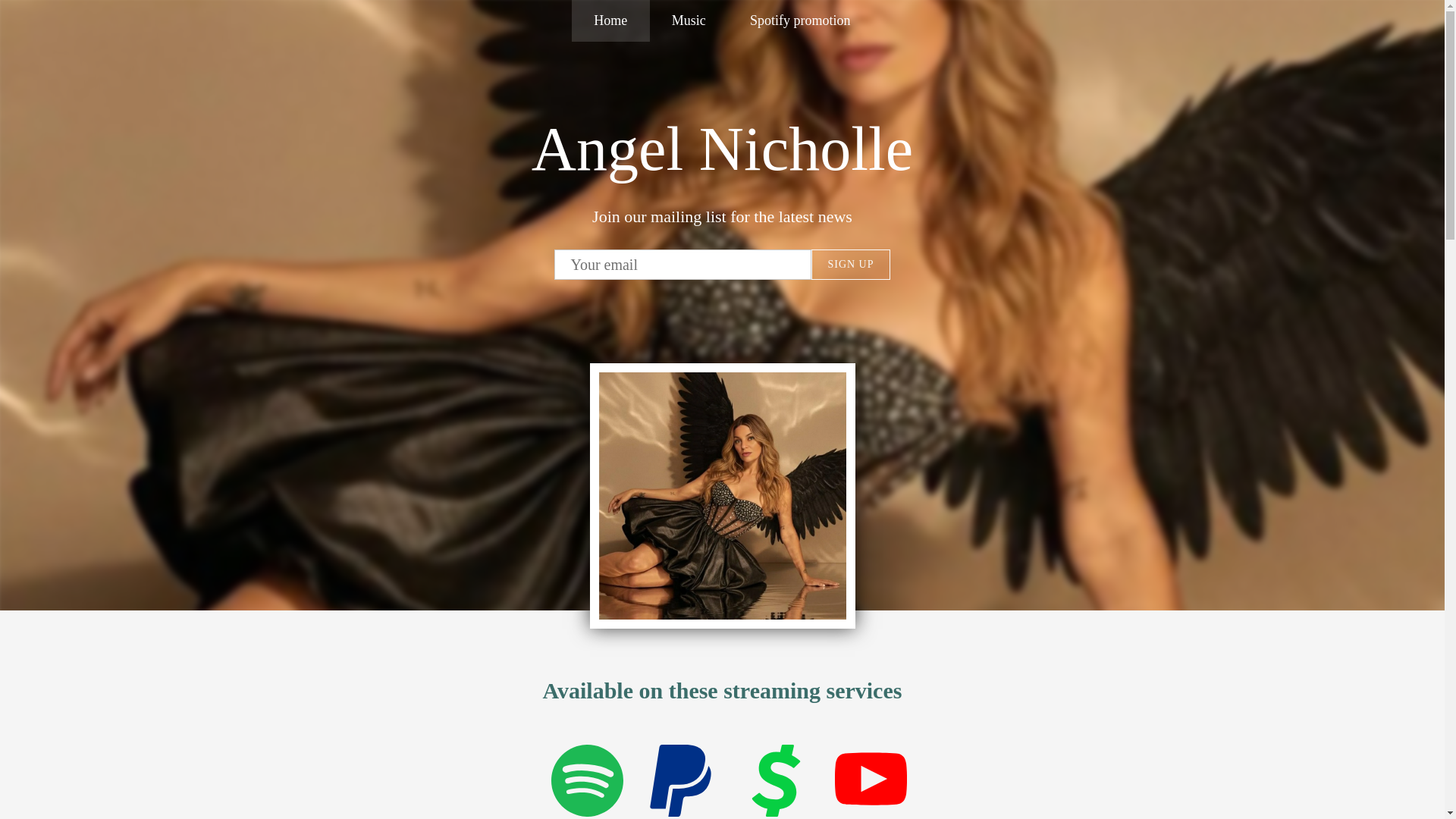 website screenshot of https://angelsmusicnow.com/