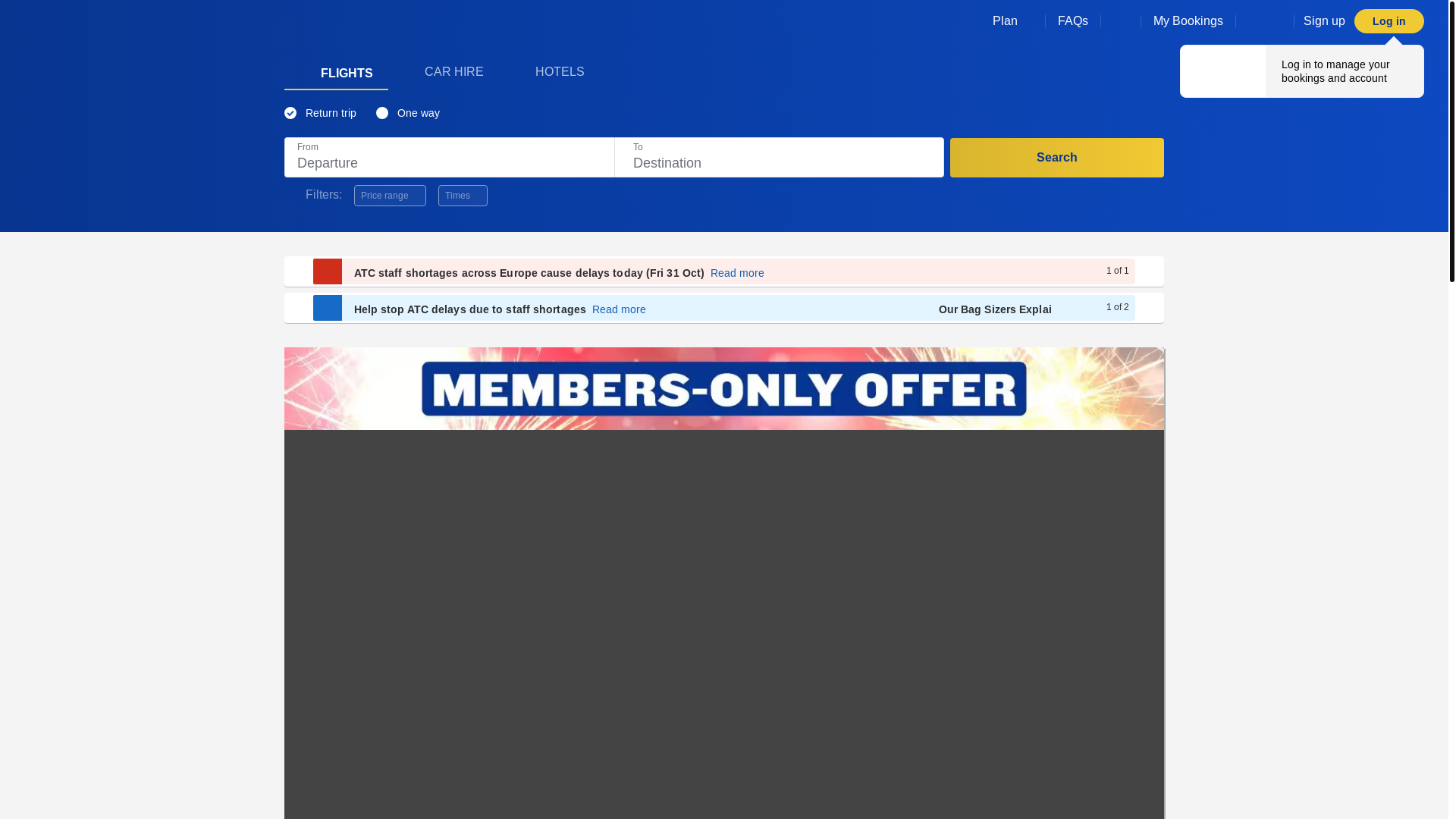 website screenshot of https://ryanair.com