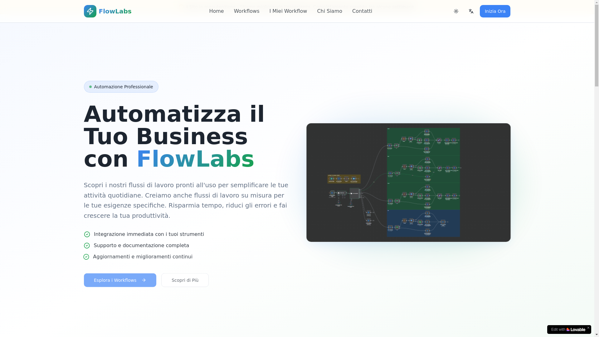 website screenshot of https://flowlabs.it/