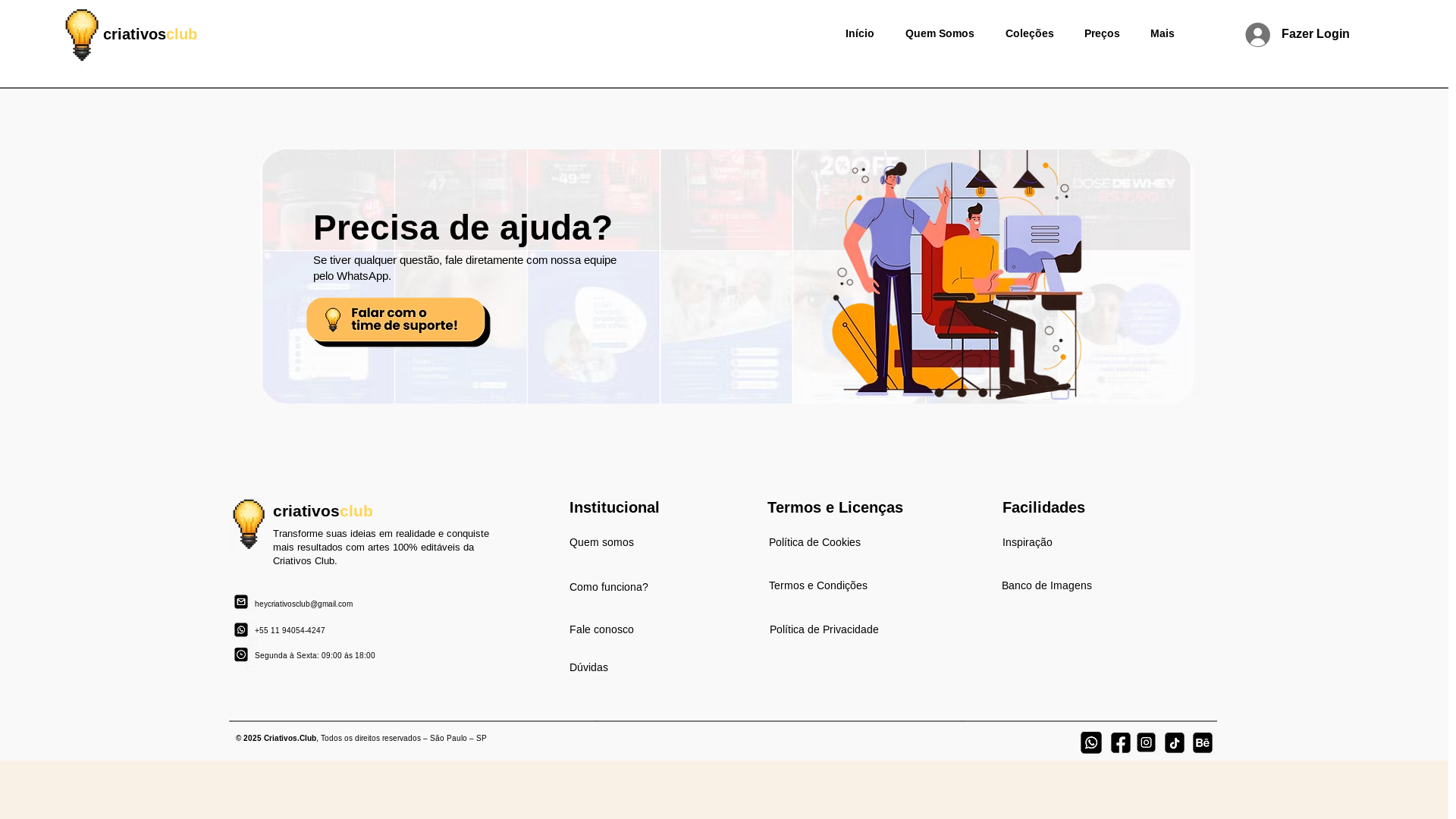 website screenshot of https://heycriativosclub.com/
