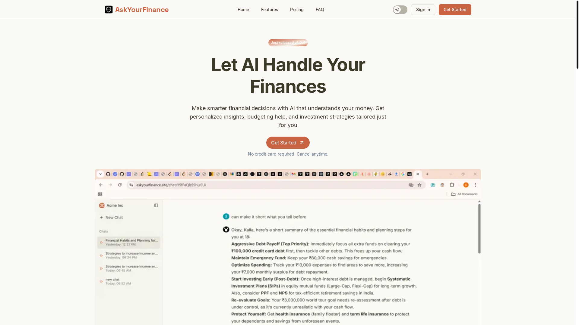 website screenshot of https://askyourfinance.site/