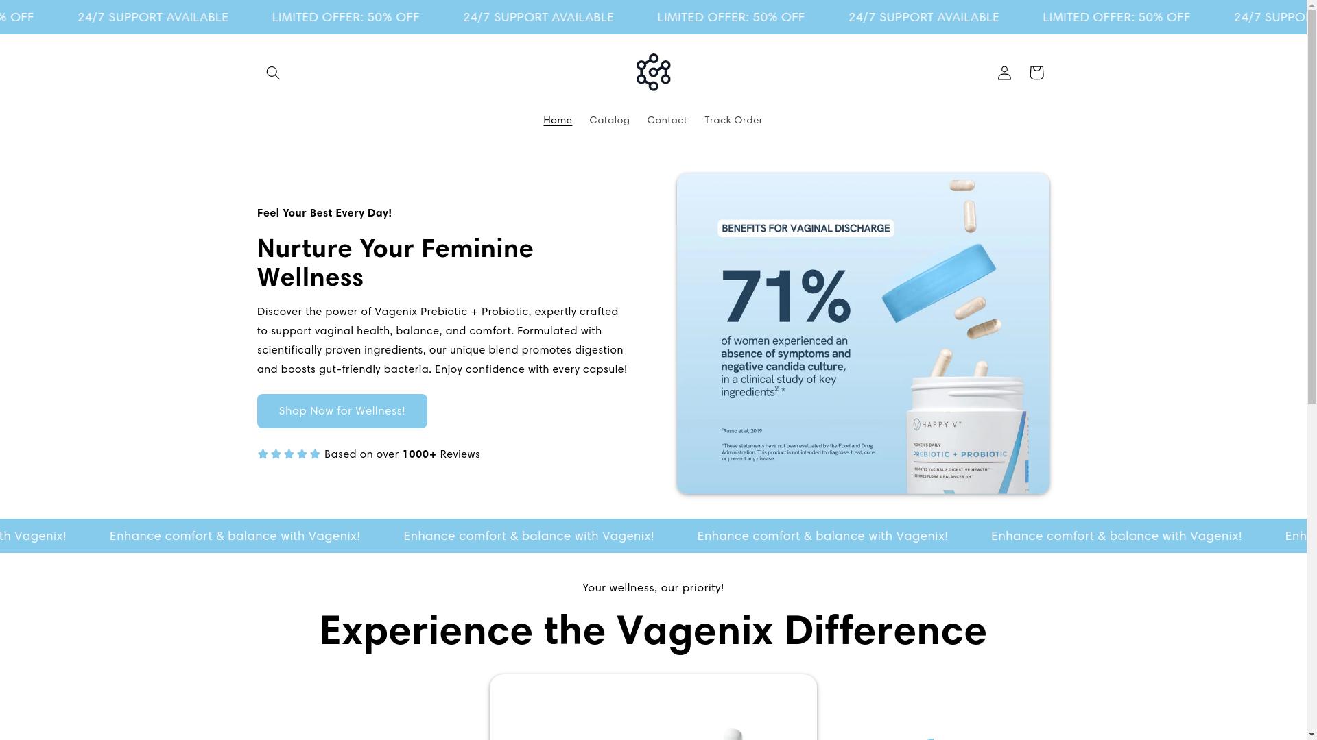 website screenshot of https://vagenix.store/