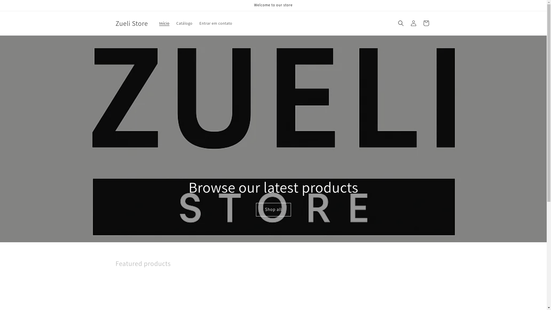 website screenshot of https://zuelistore.com/