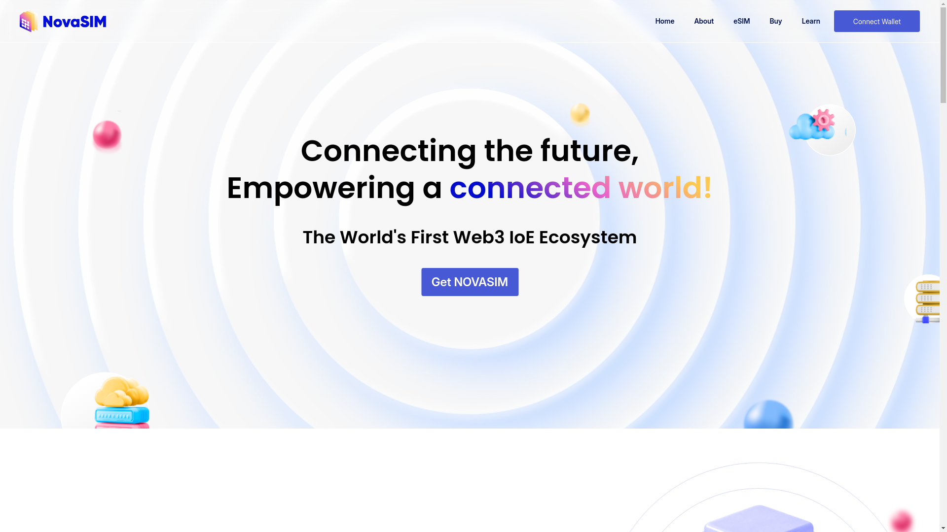 website screenshot of https://novasim.xyz/