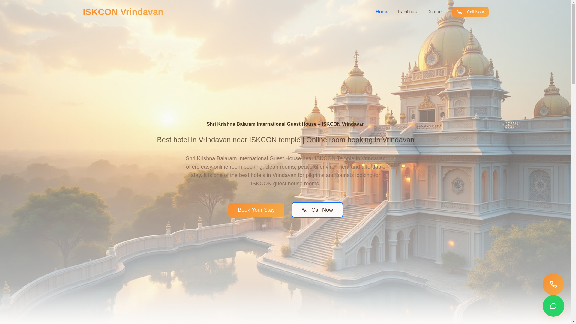 website screenshot of https://vrindavaniskcon.com/