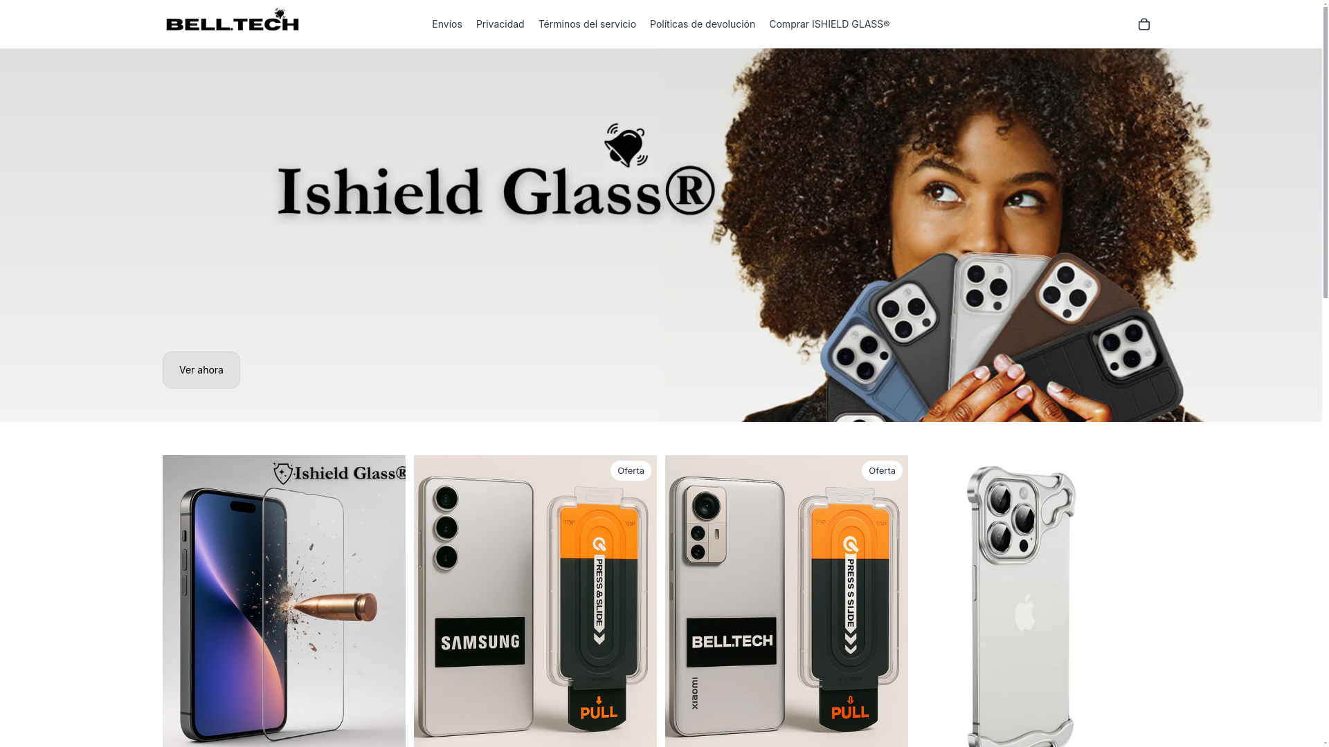 website screenshot of https://belltechcl.store/