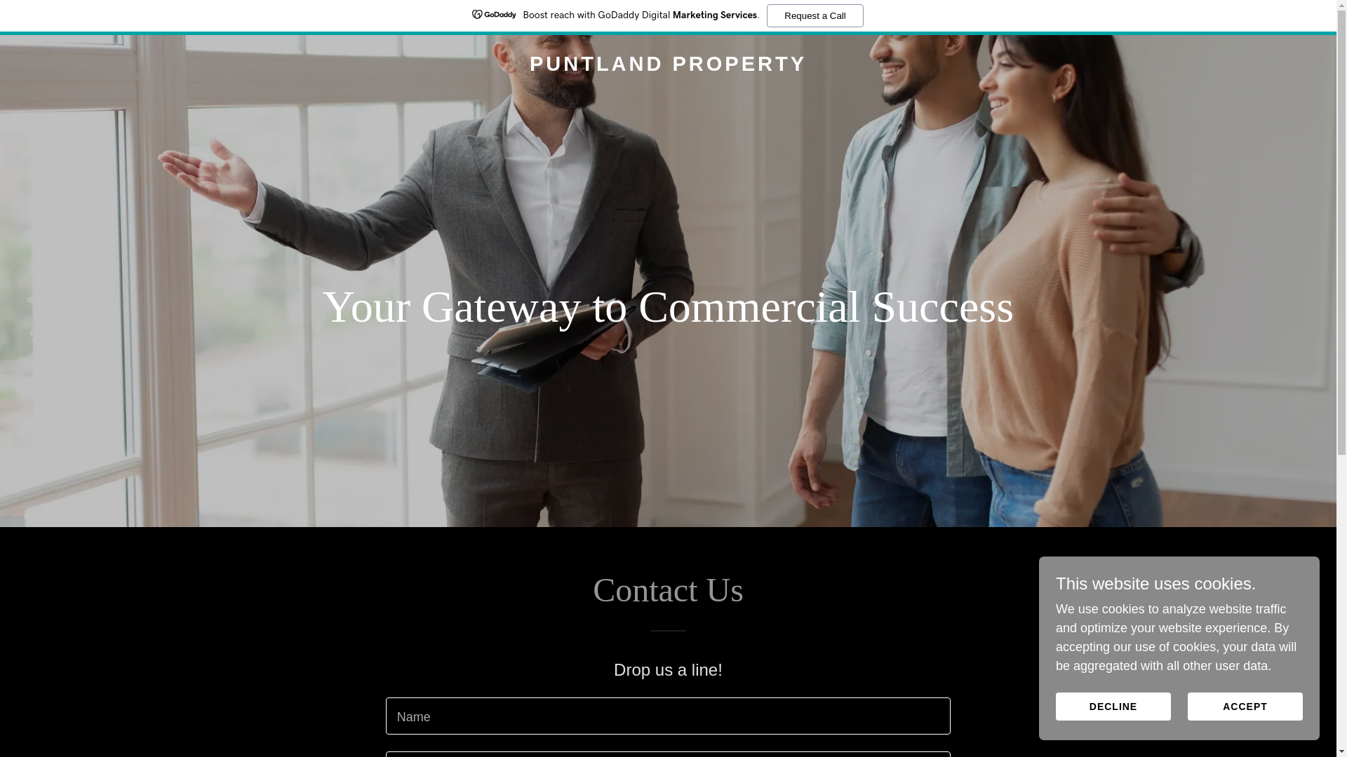 website screenshot of https://puntland.property/