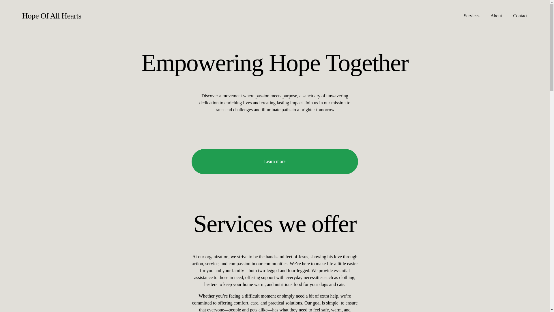 website screenshot of https://hopeofallhearts.org/