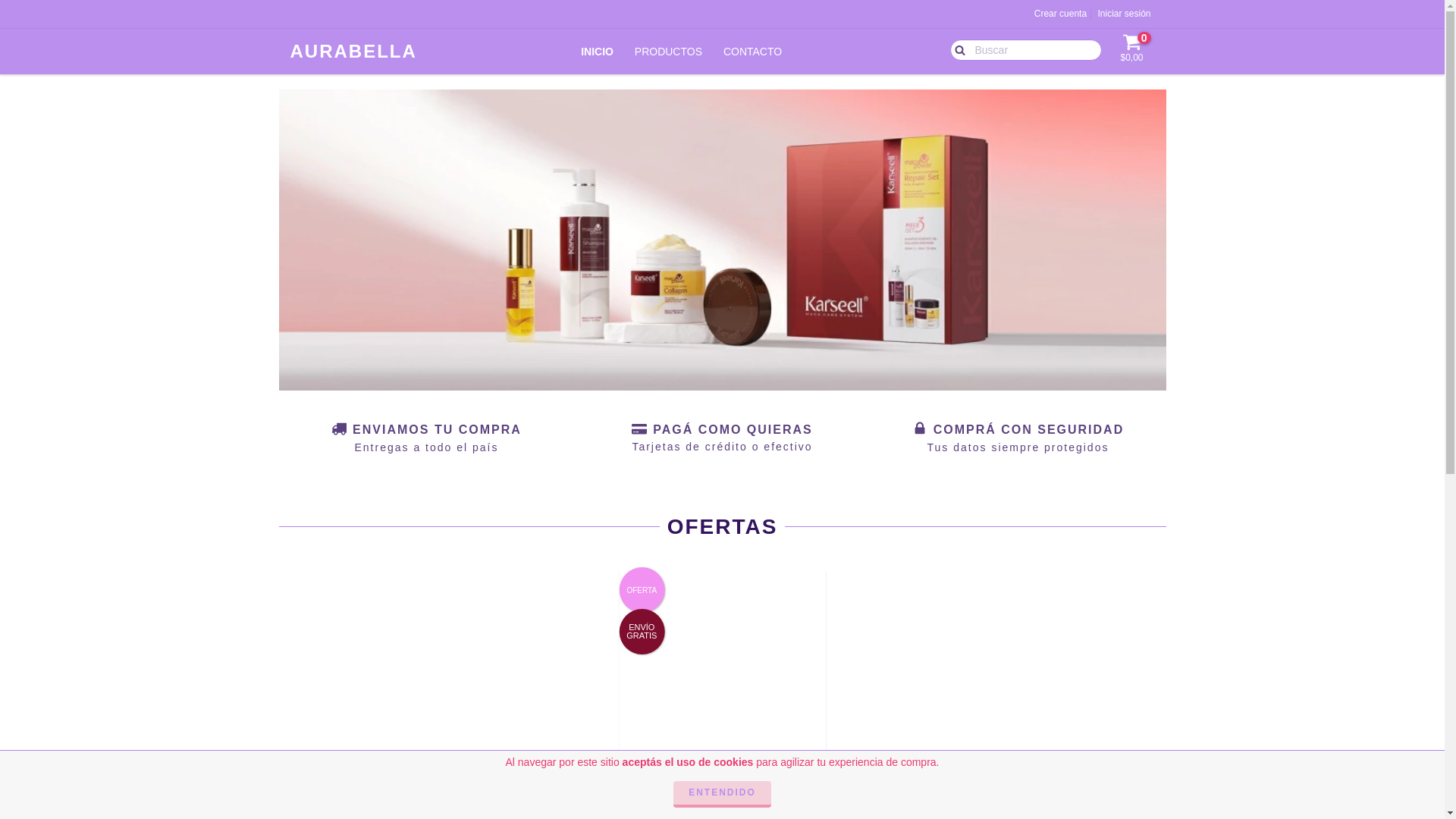 website screenshot of https://aurabella.com.ar/