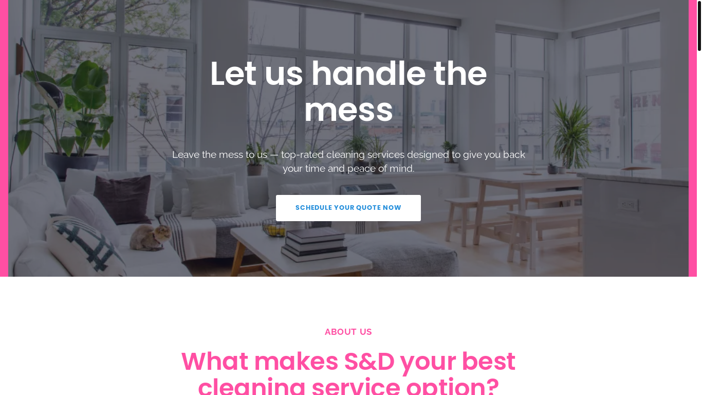 website screenshot of https://sdcleaningnj.com/
