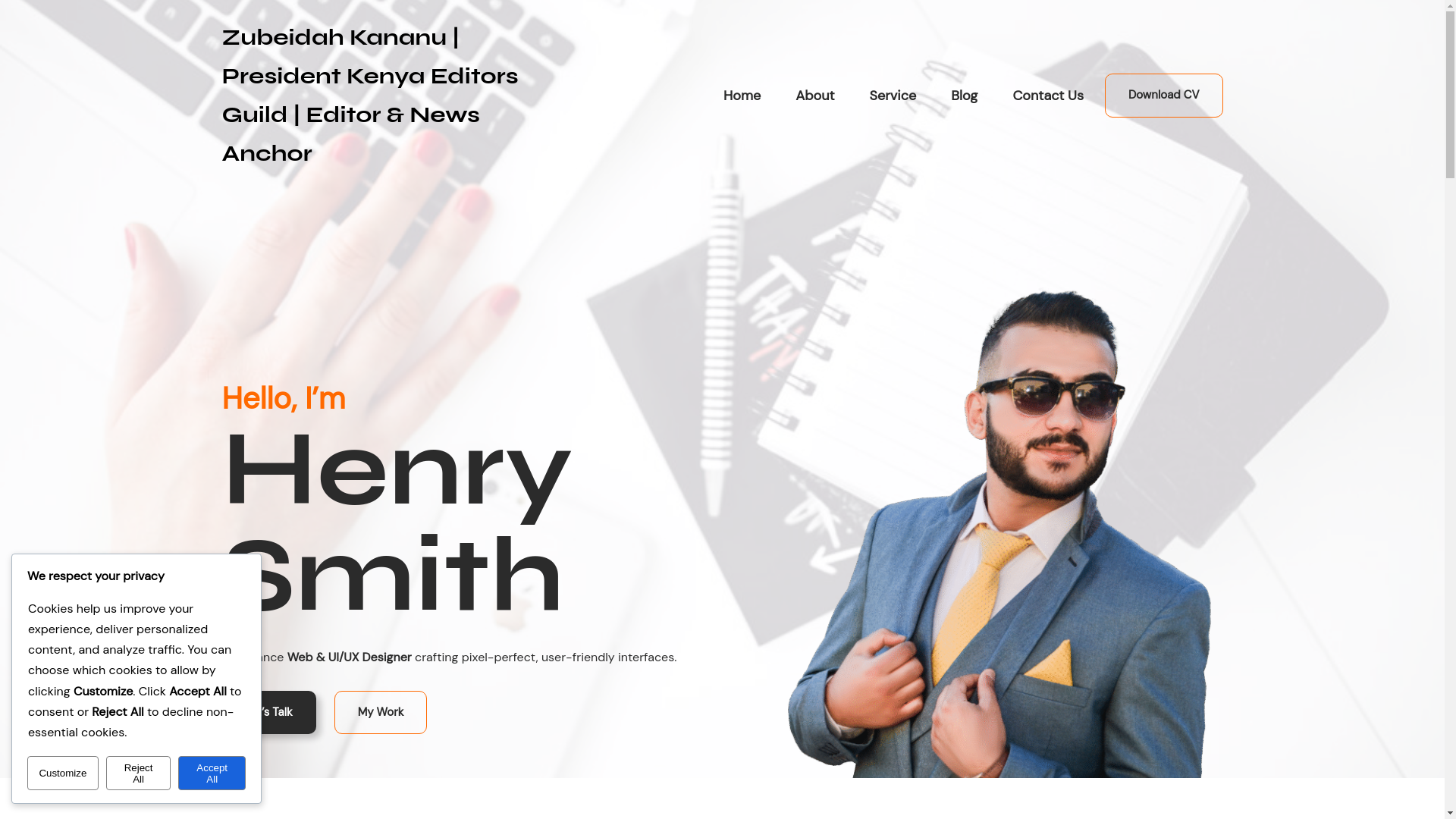 website screenshot of https://zubeidahkananu.com/