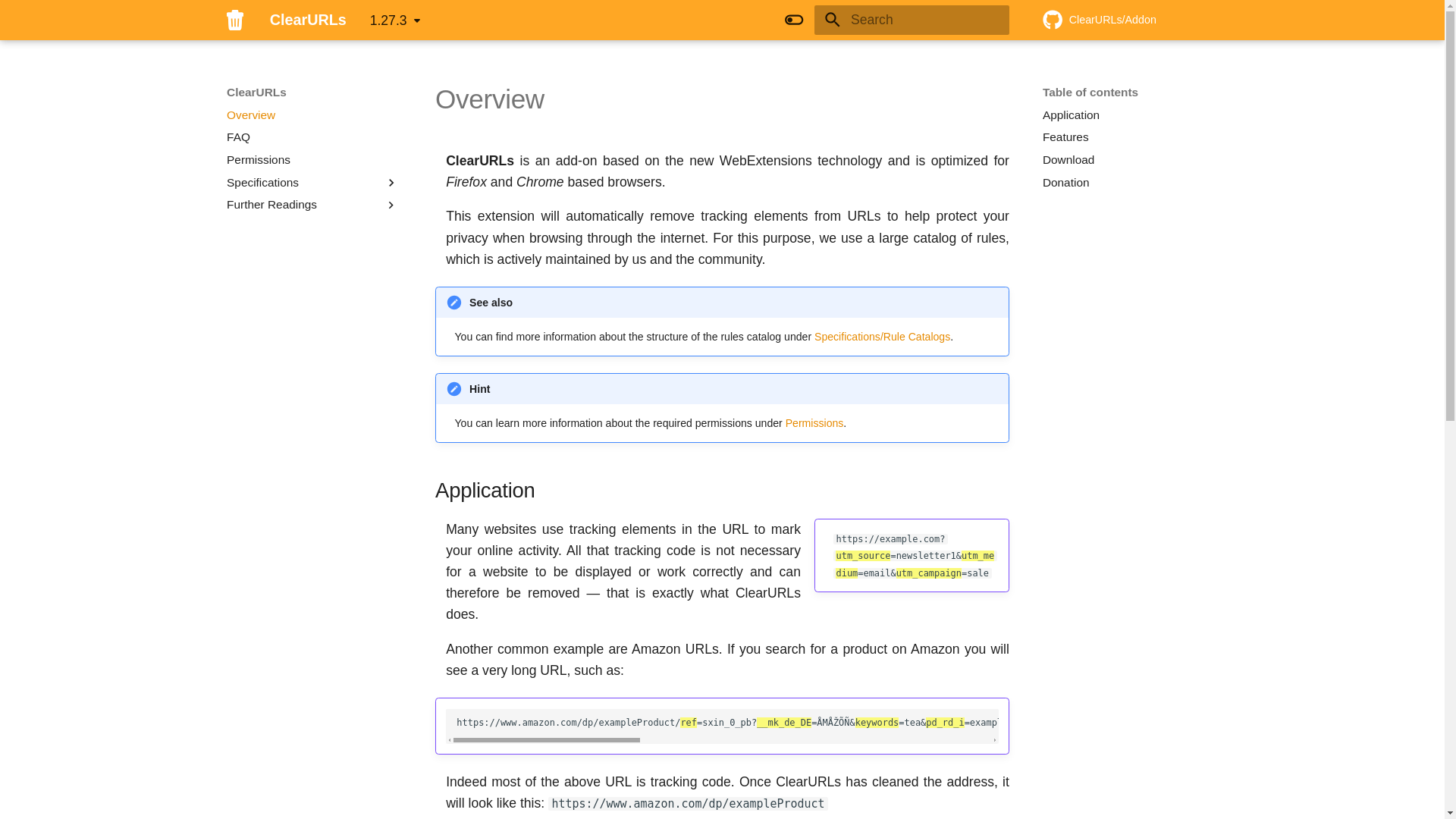 website screenshot of https://clearurls.xyz