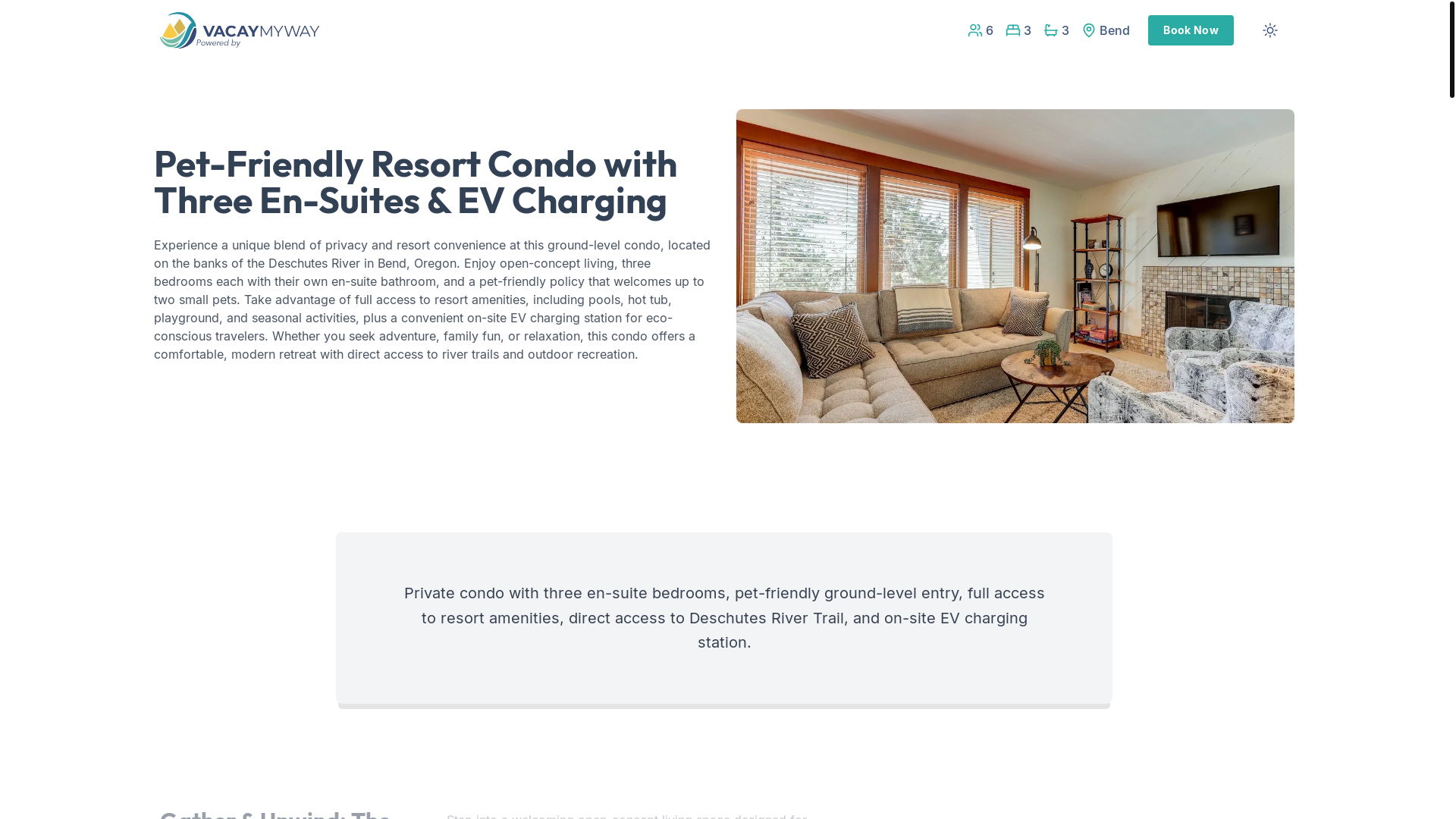 website screenshot of https://deschutesvista.estate/