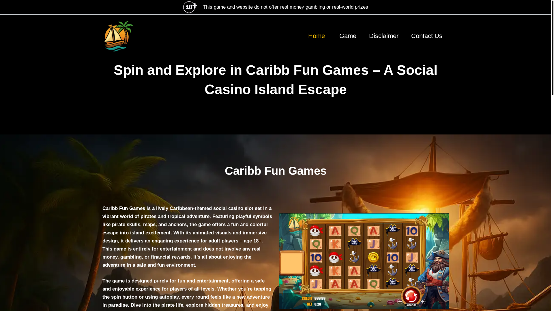 website screenshot of https://caribbfunspin.com/