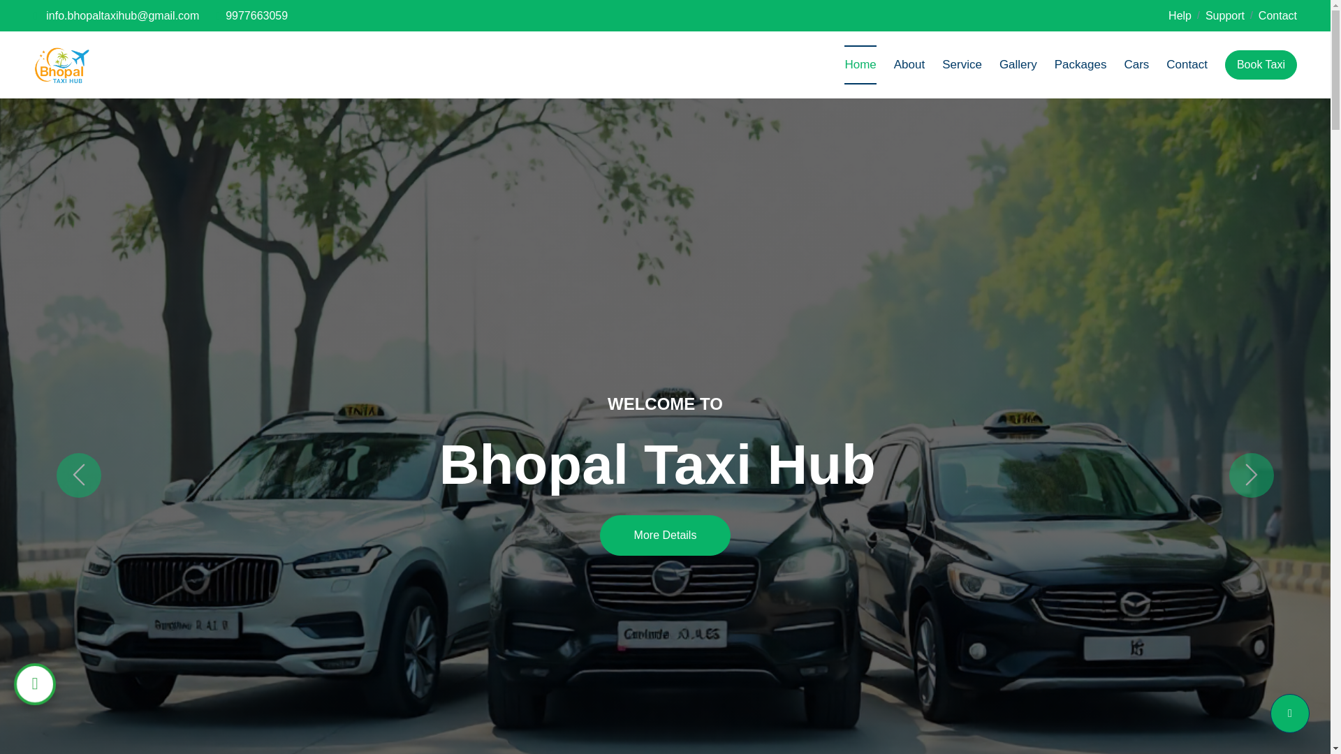 website screenshot of https://bhopaltaxihub.in/