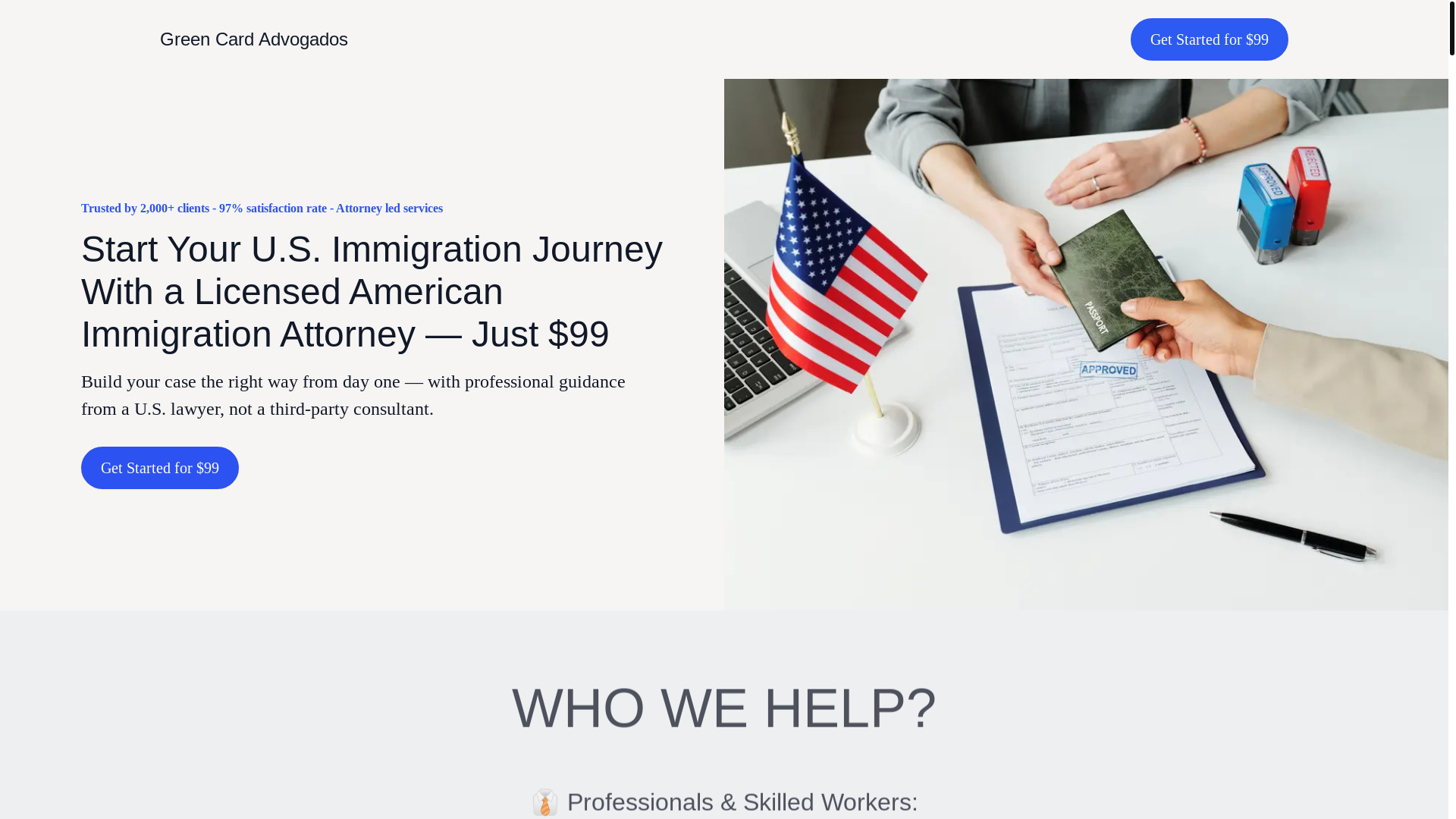 website screenshot of https://greencardadvogados.us/