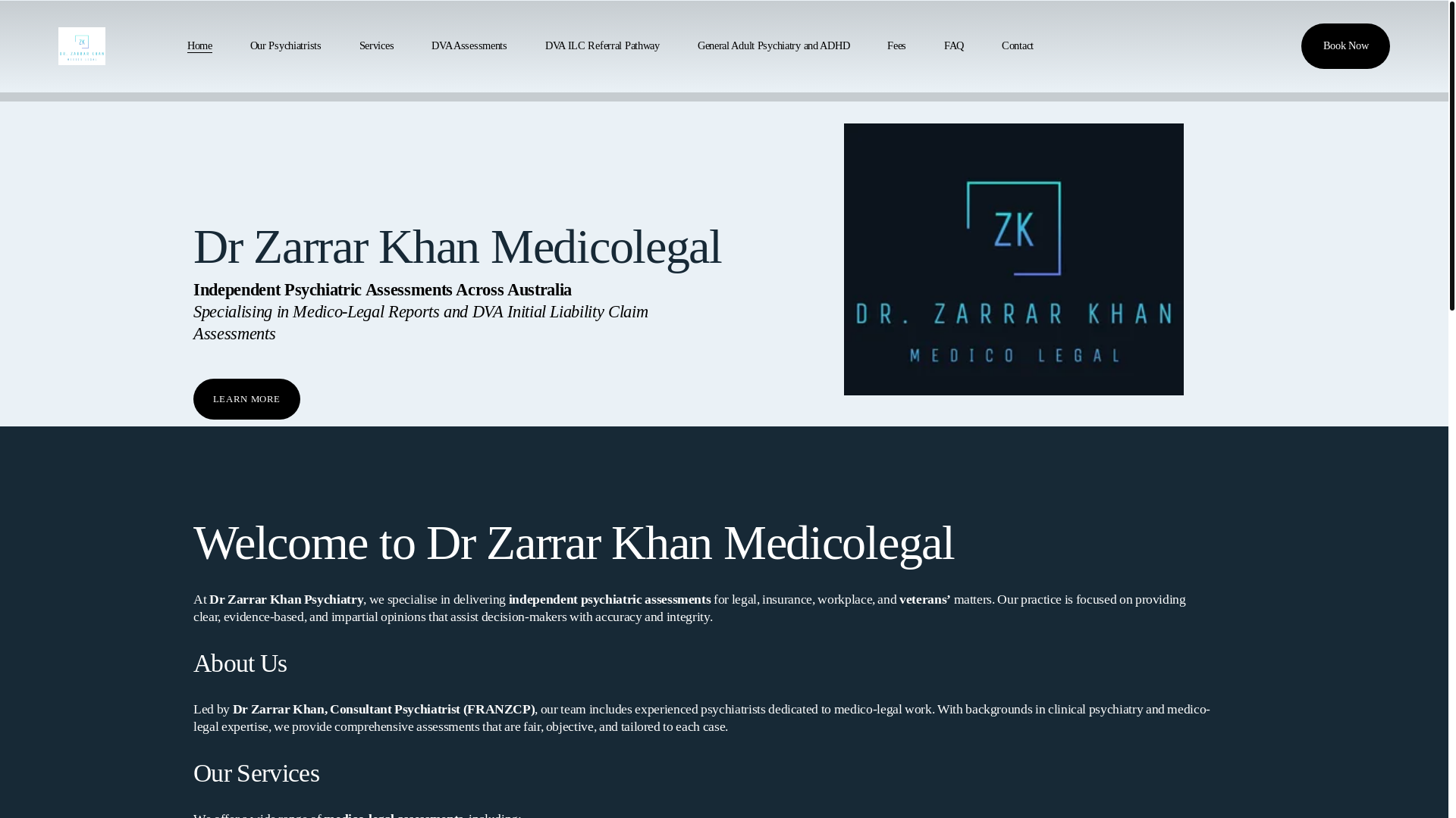 website screenshot of https://zkmedicolegal.com.au/