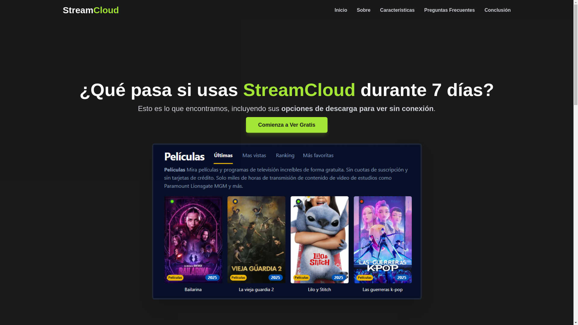 website screenshot of https://streamcloud-384p.pages.dev/