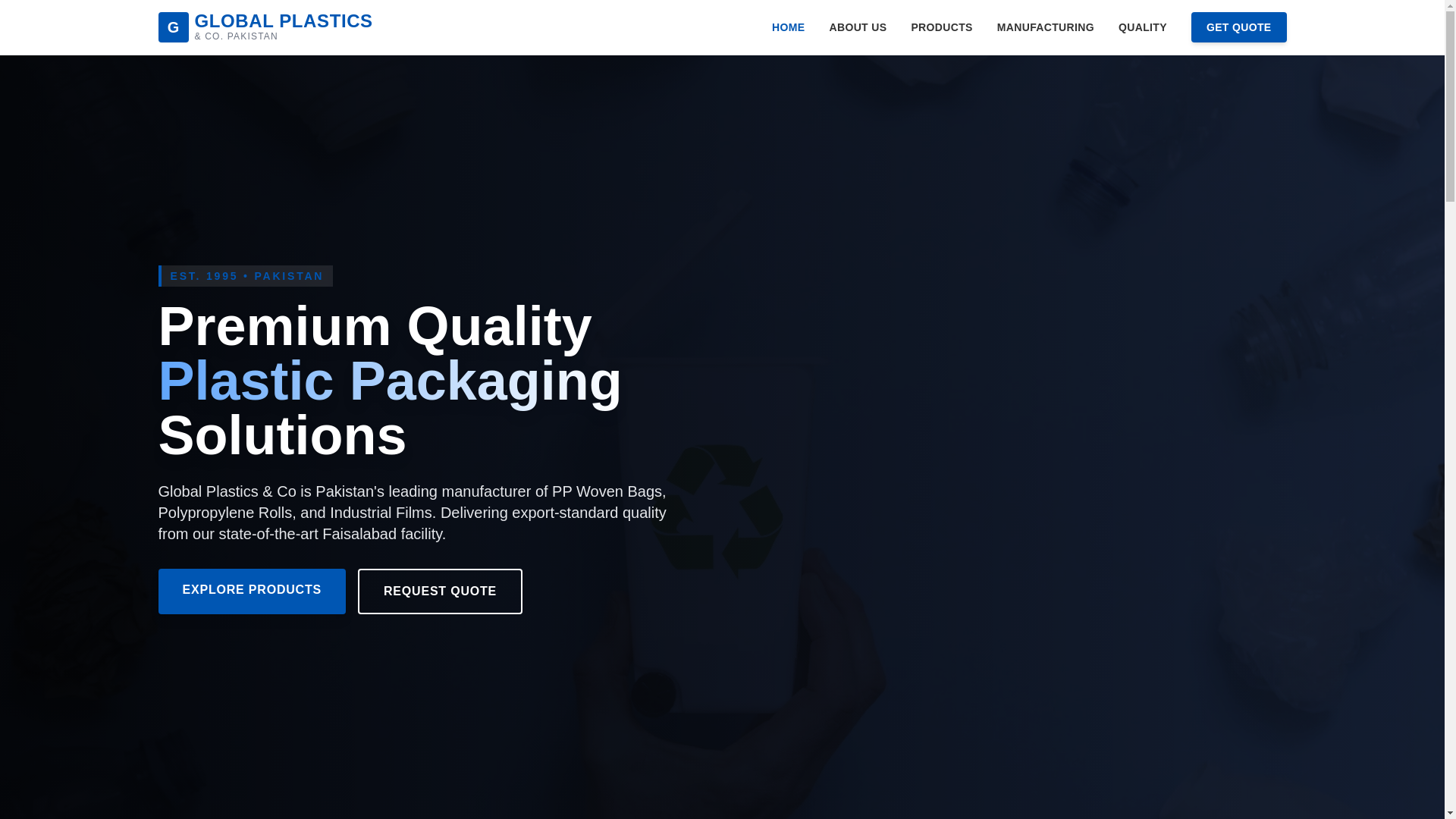 website screenshot of https://globalplasticco.site/