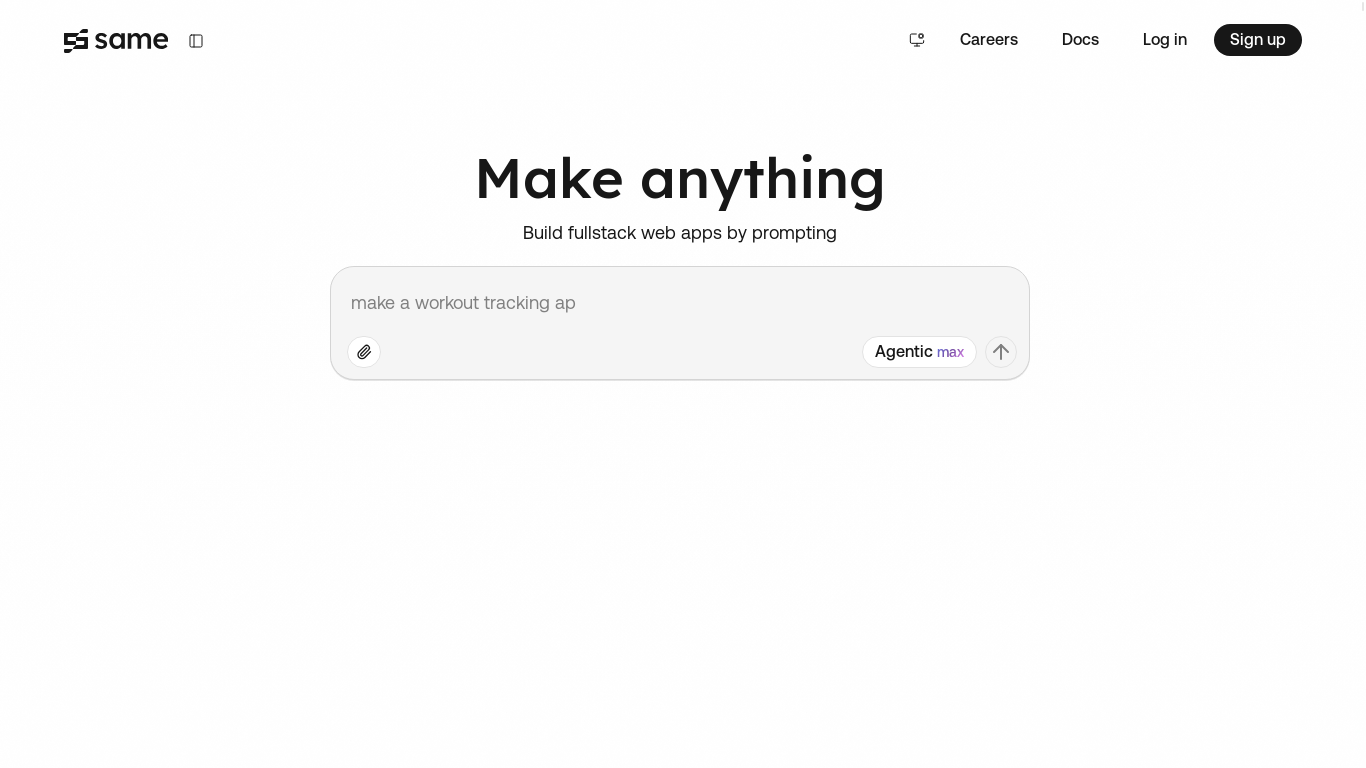 website screenshot of https://same.new/
