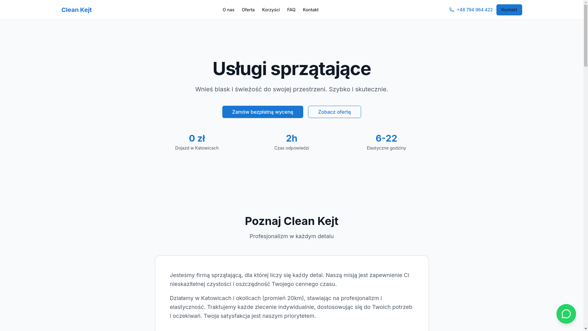 website screenshot of https://cleankejt.pl/