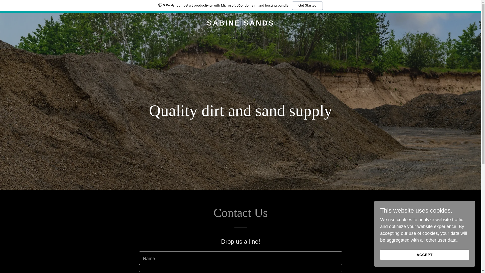 website screenshot of https://sabinesands.com/