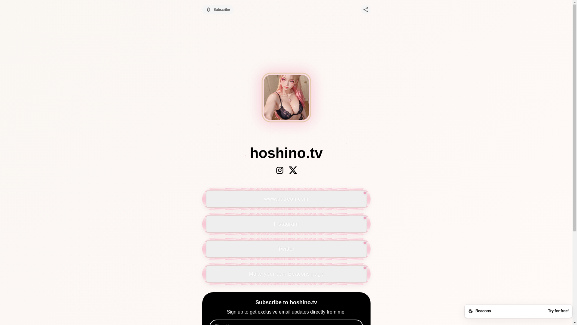 website screenshot of https://hoshinotv.com/