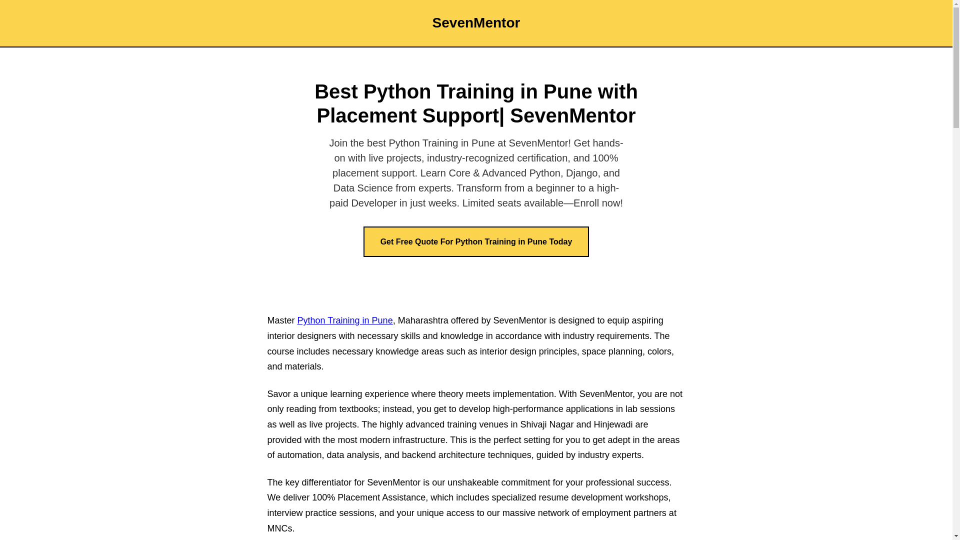 website screenshot of https://python-training-in-pune-sevenmentor.pages.dev/