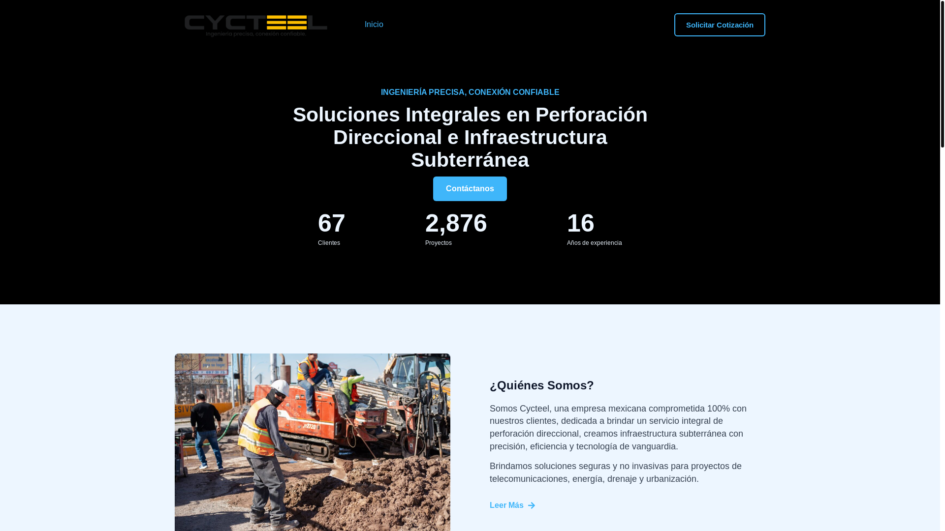 website screenshot of https://cycteel.com.mx/