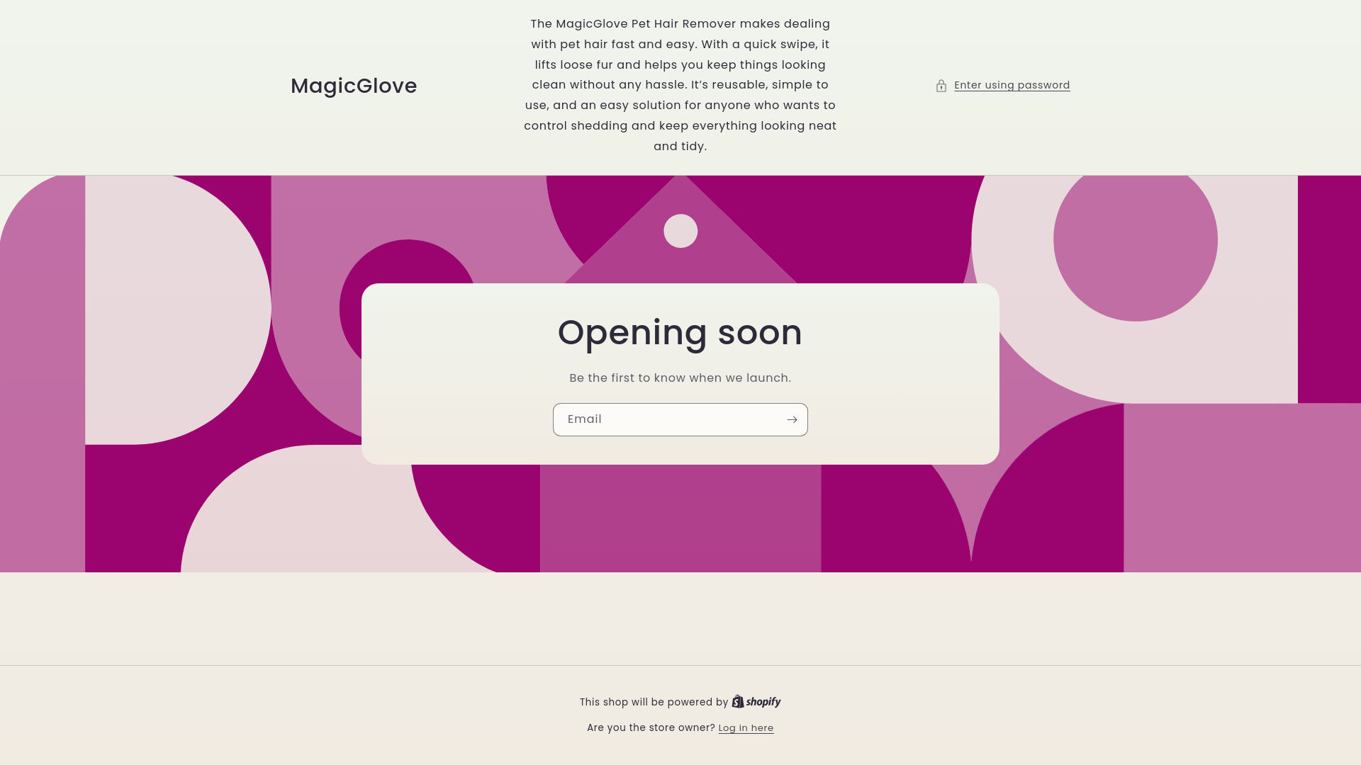 website screenshot of https://magicglove.shop/