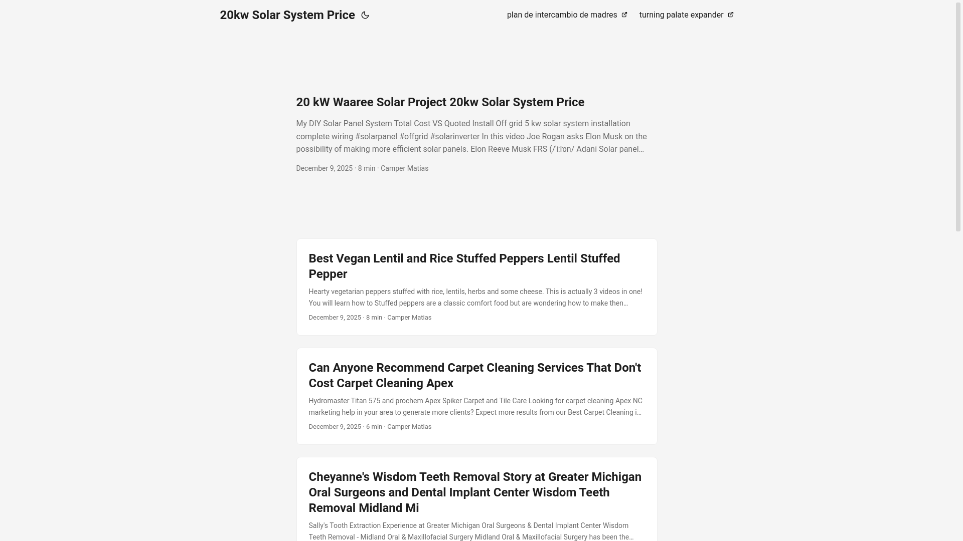 website screenshot of https://20kwsolarsystemprice.pages.dev/