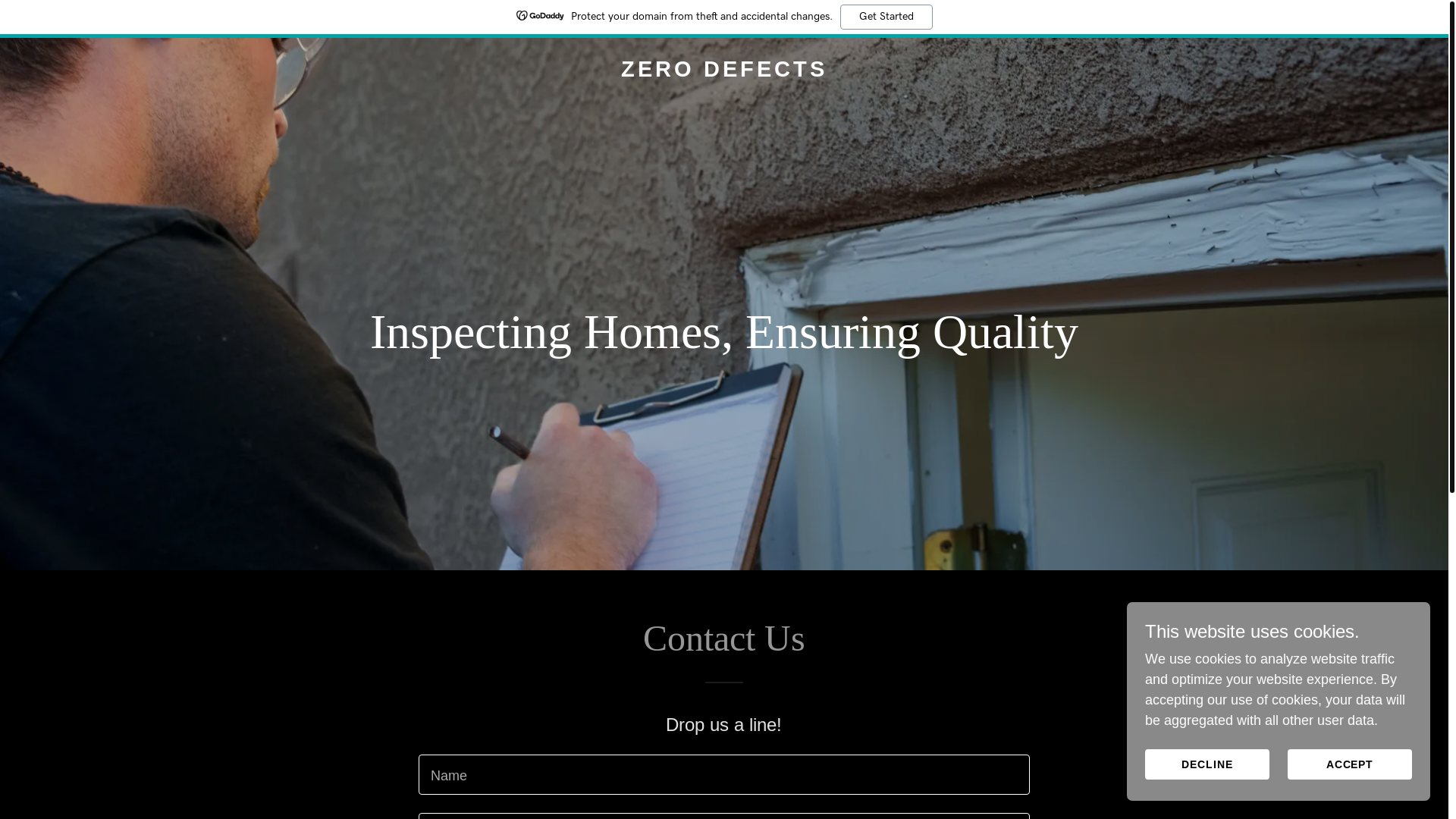 website screenshot of https://zero-defects.com/