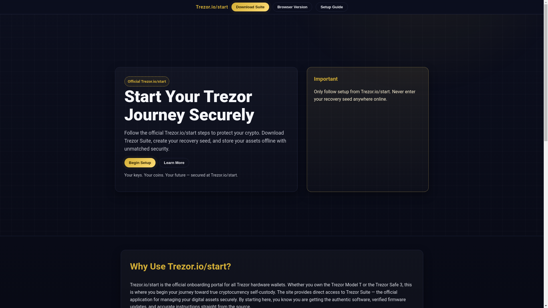 website screenshot of https://official-trezorwalte.pages.dev/