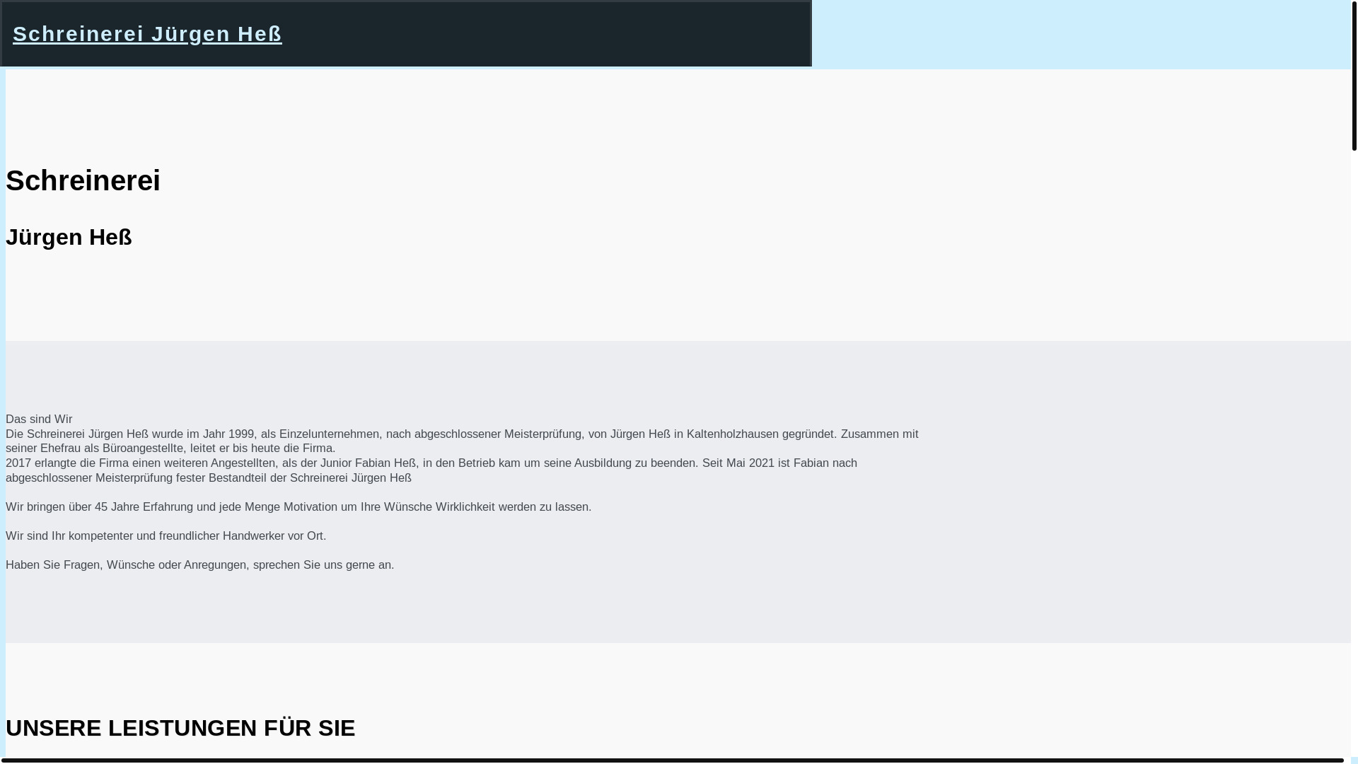 website screenshot of https://schreinerei-hess.com/