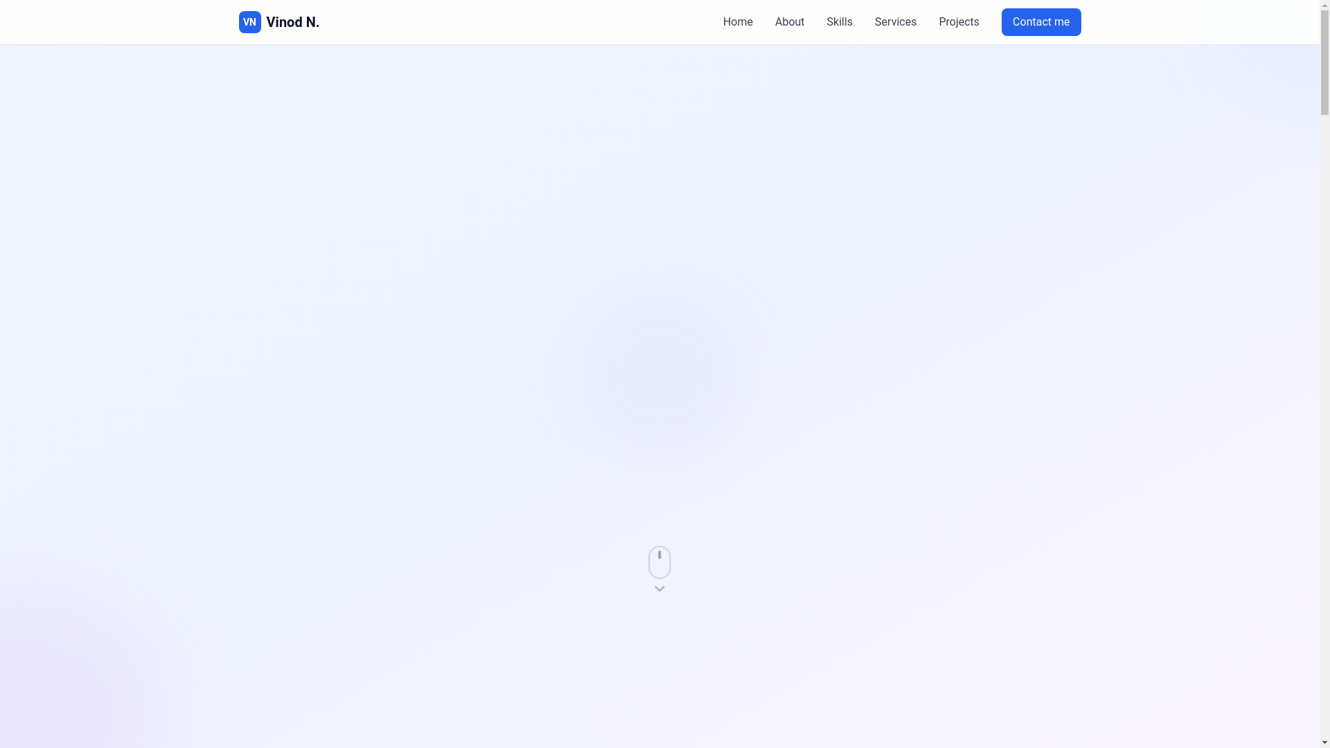 website screenshot of https://vinodworks.online/