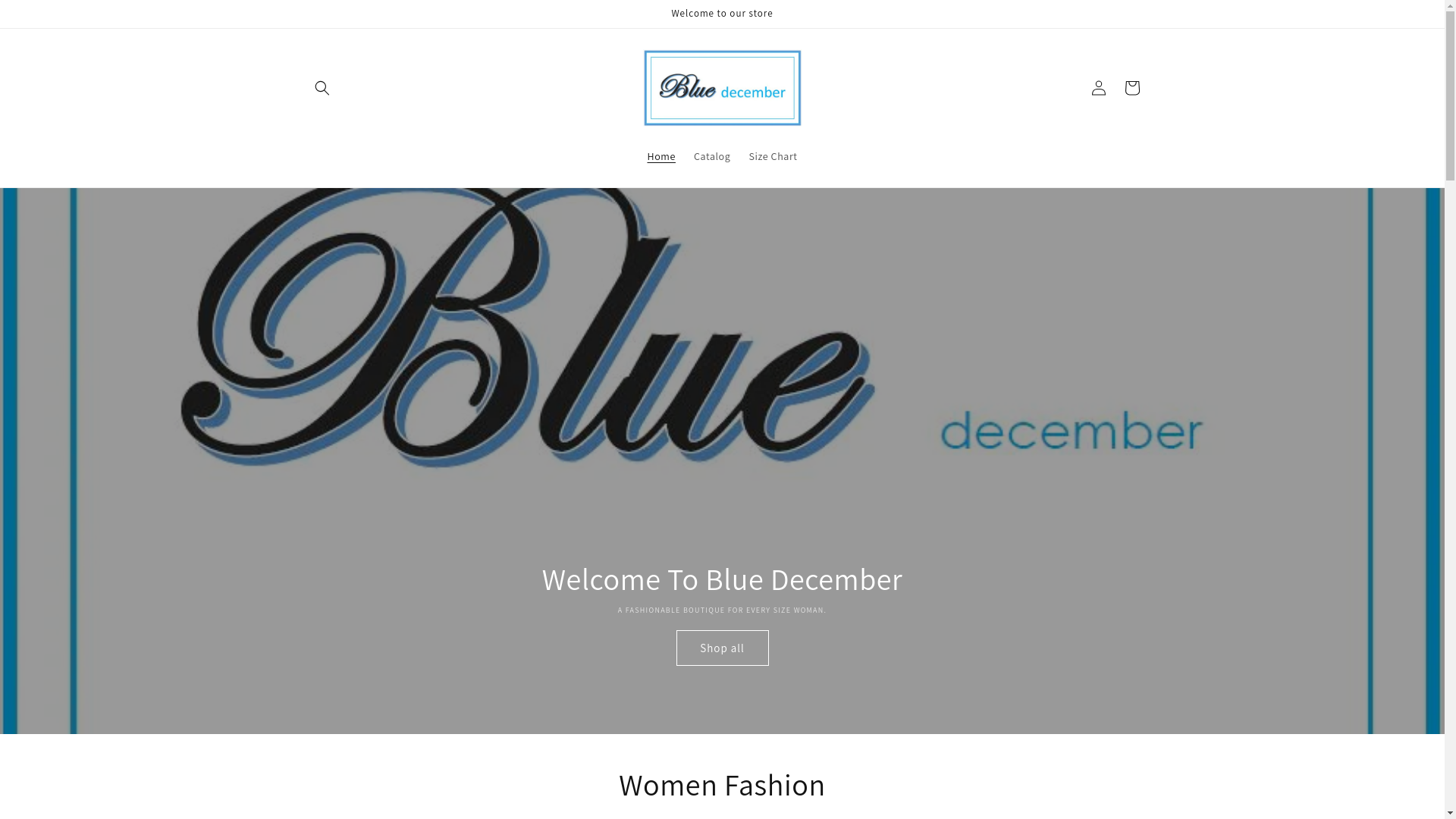 website screenshot of https://bluedecember.shop/
