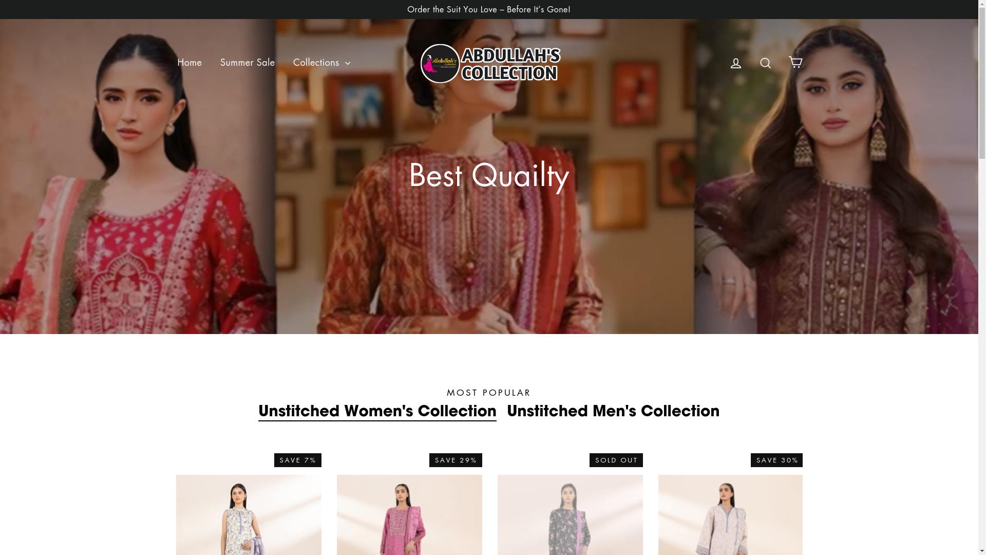 website screenshot of https://abdullahscollection.com/