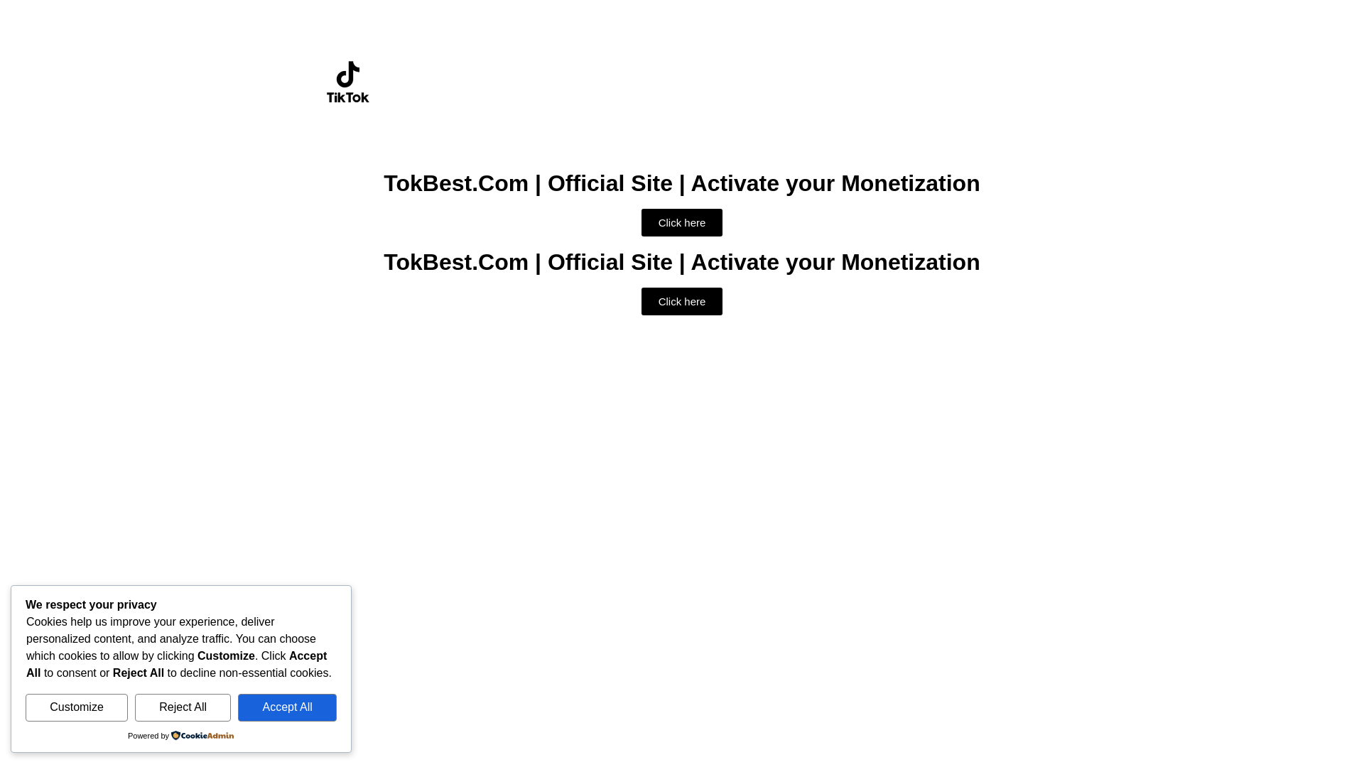 website screenshot of https://tokbest.live/